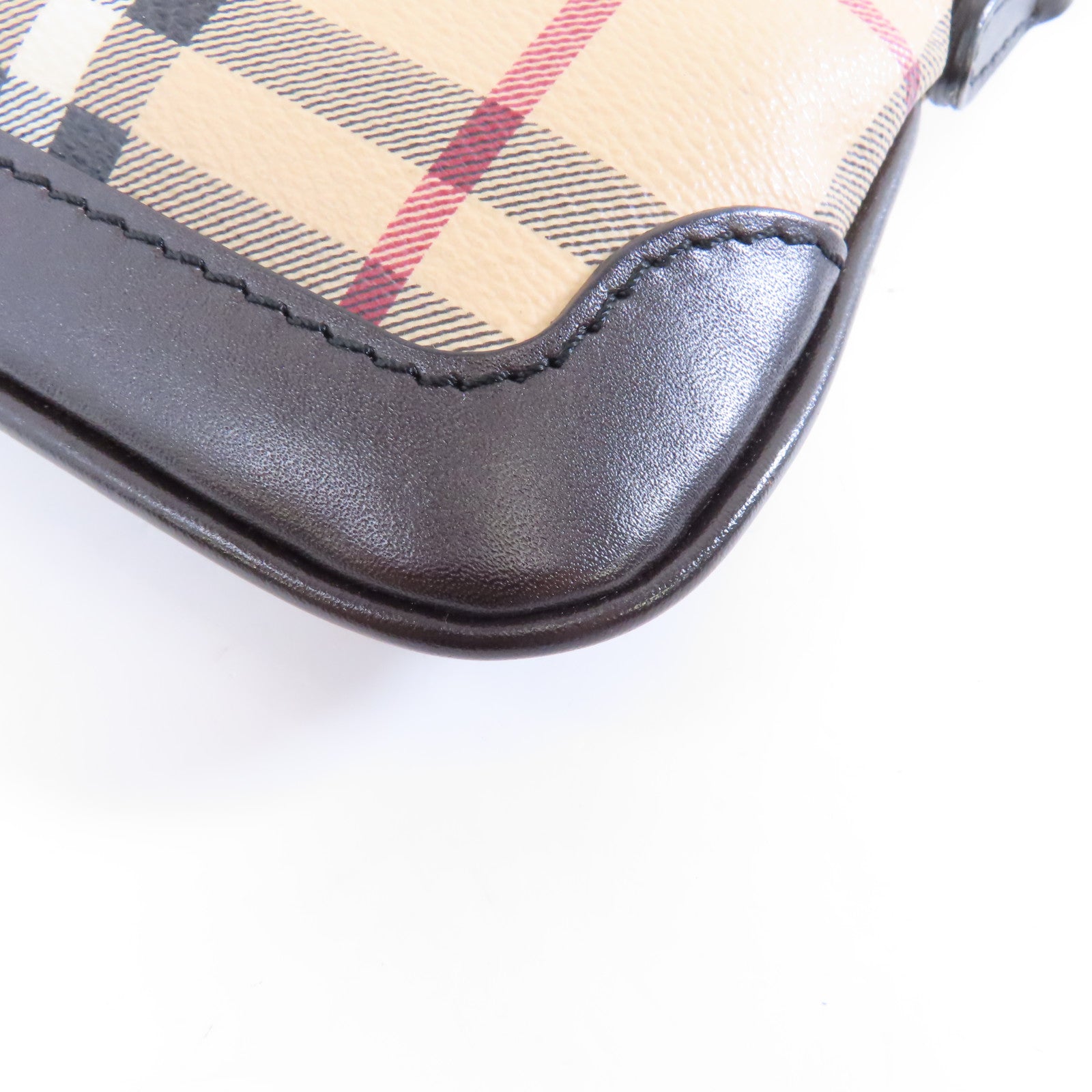BURBERRY 塗層帆布Shoulder Bag金扣肩背袋啡色