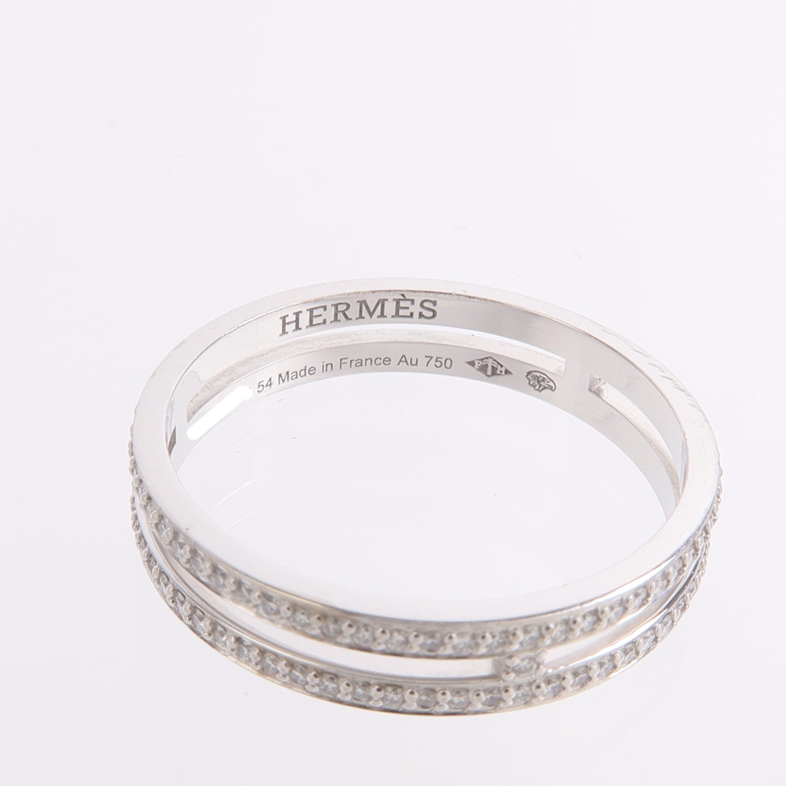 HERMES 18K白金Ariane Wedding Band Ring鑽石戒指
