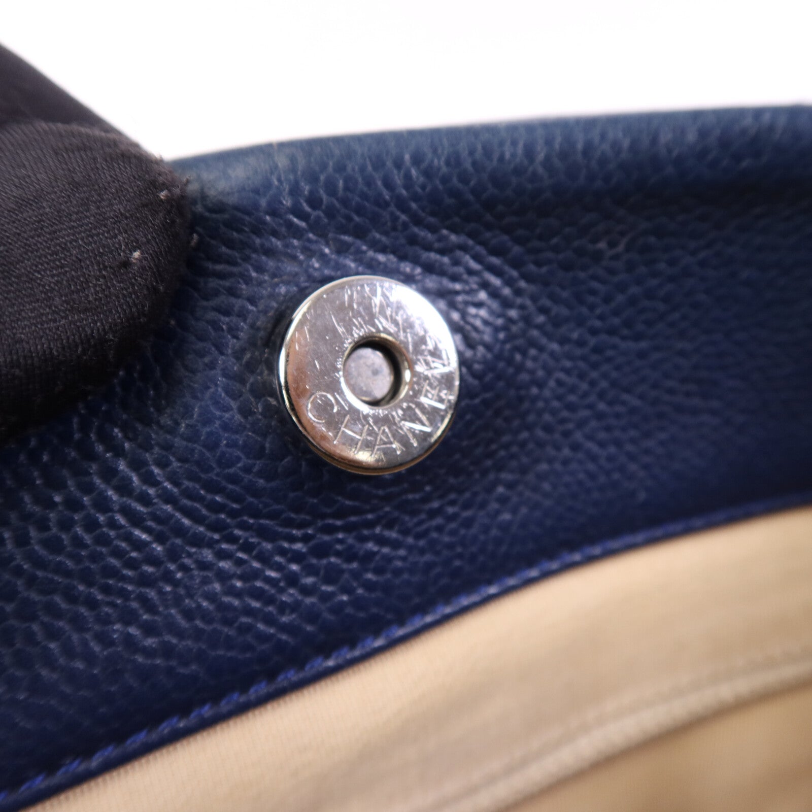 CHANEL 牛皮皮革Chain Shoulder Bag銀扣鏈帶肩背袋