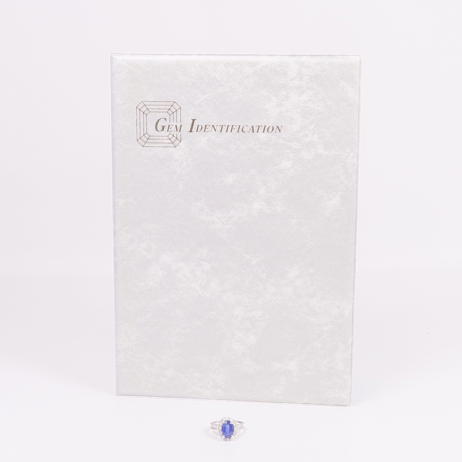 JEWELRY PT900鉑金Sapphire Diamond Ring藍寶石/鑽石戒指US#6.25