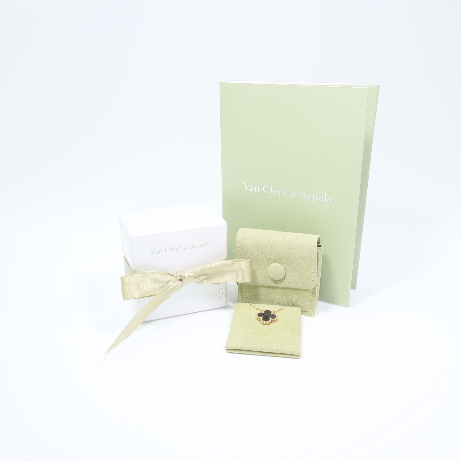 Van Cleef & Arpels 18K黃金Vintage Alhambra Necklace黑瑪瑙項鍊