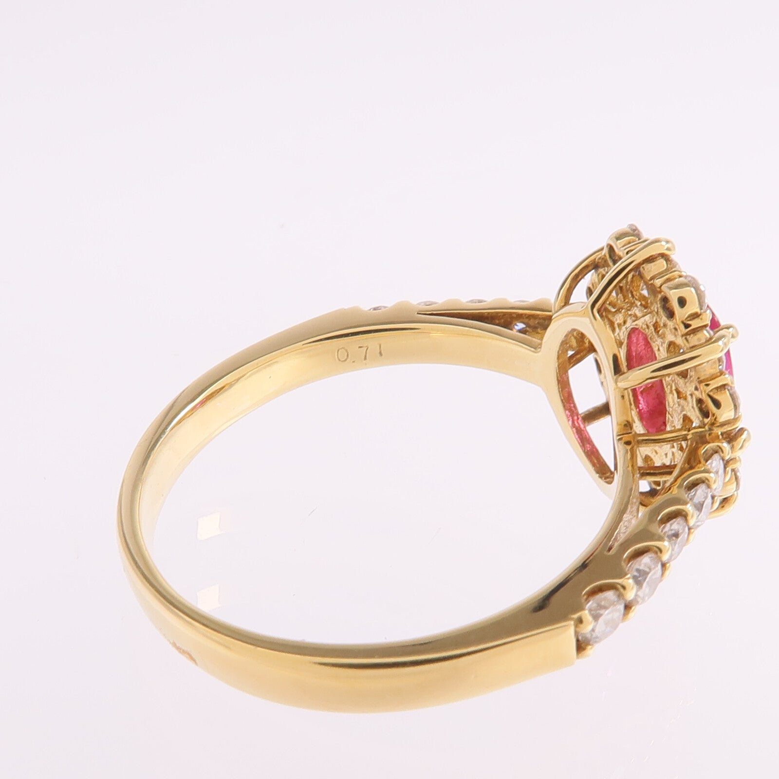 JEWELRY 18K黃金Ruby Diamond Ring紅寶石/鑽石戒指US#6