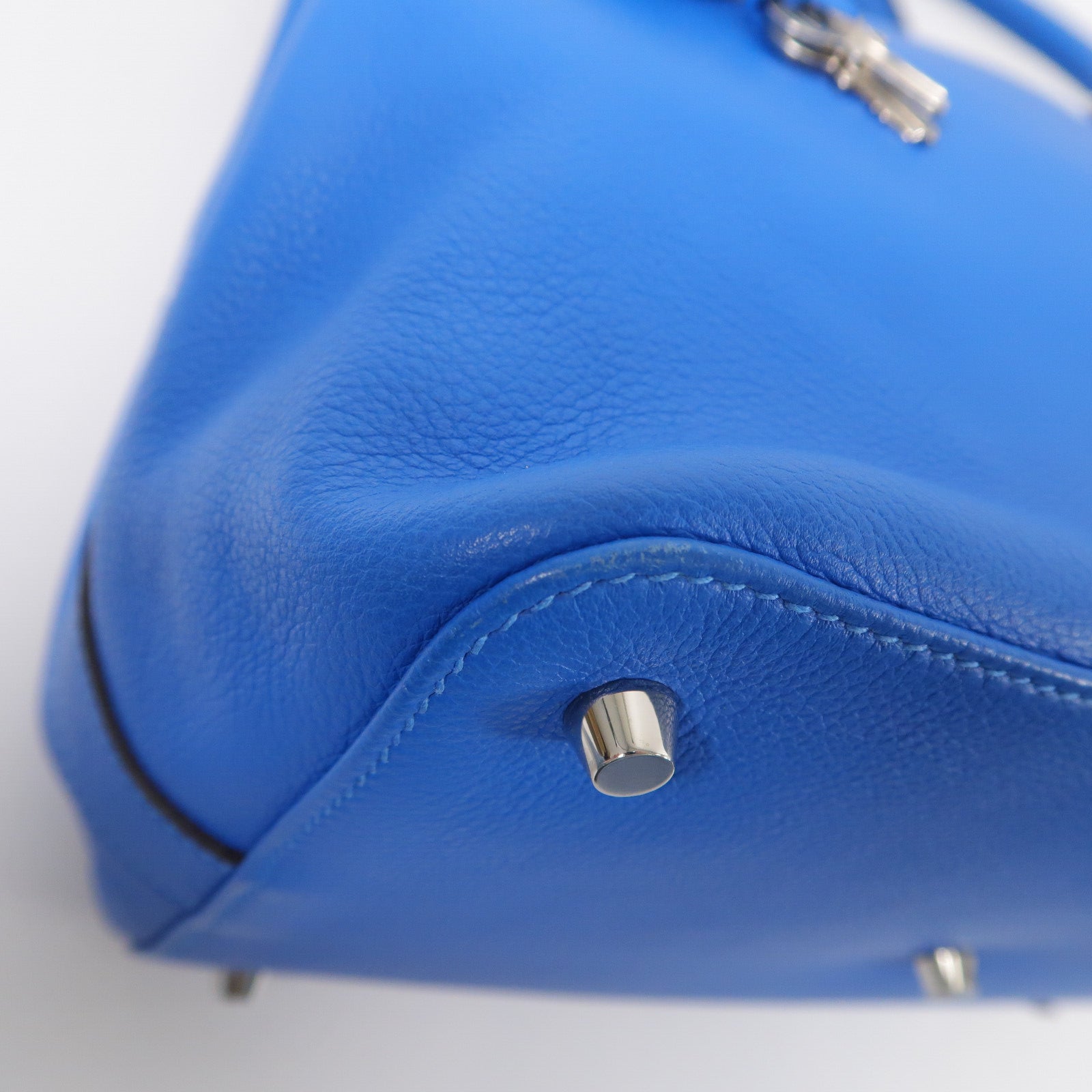 HERMES Evercolor皮革Toolbox 26手挽肩背兩用袋Blue Hydra