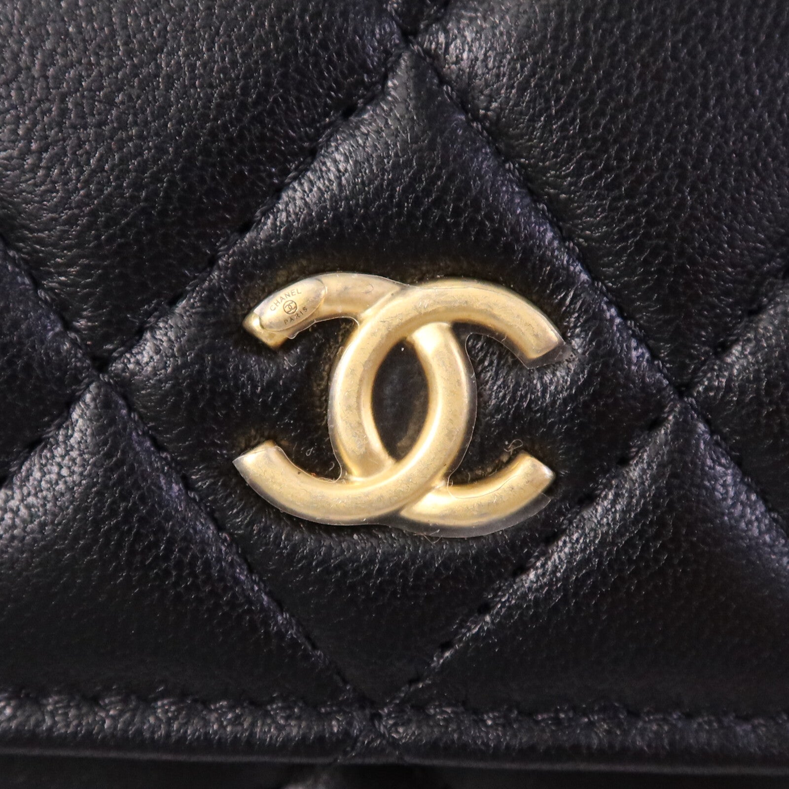 CHANEL 【激減優惠】羊皮皮革WOC Wallet On Chain金扣鏈帶肩背袋