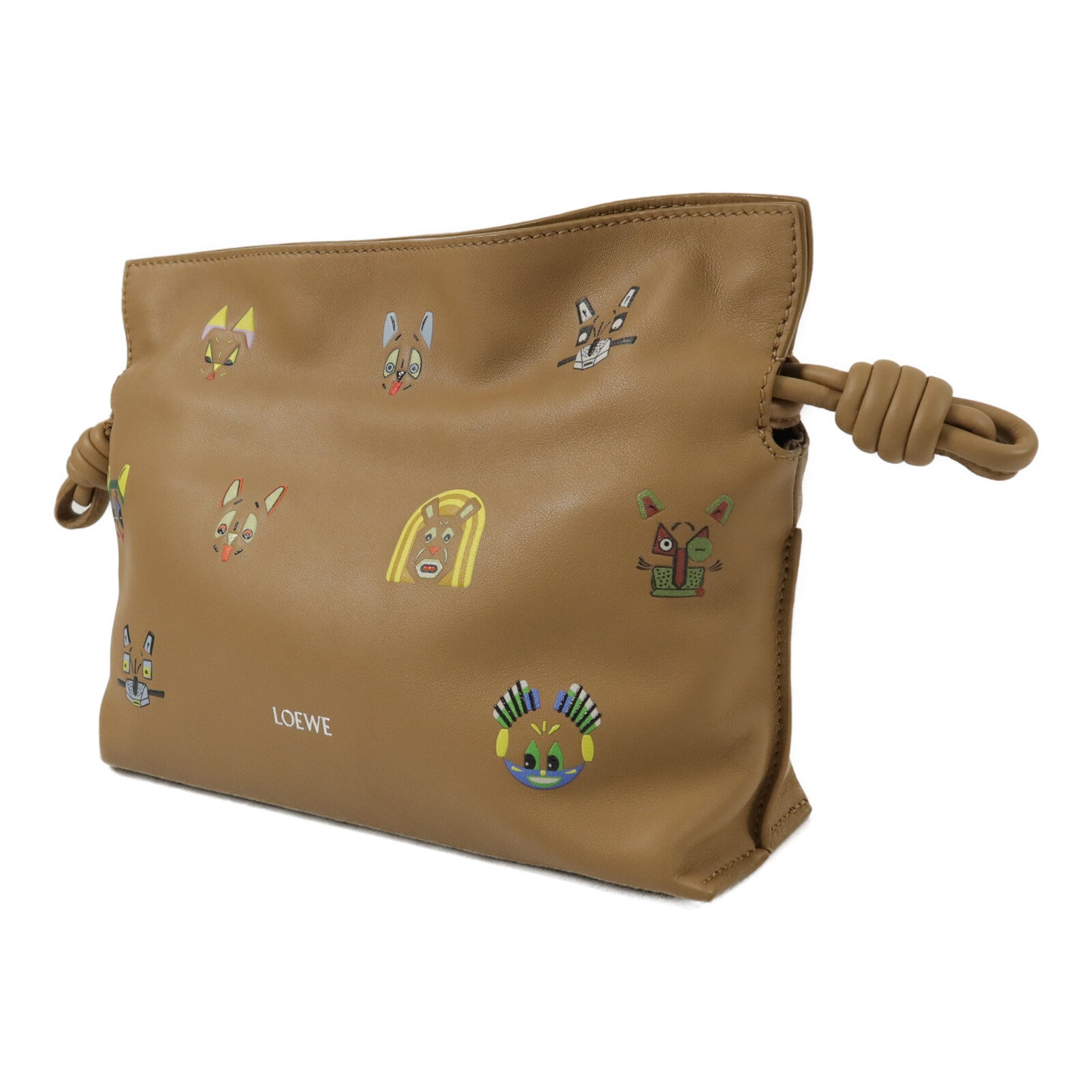 LOEWE 羊皮皮革Flamenco Cats Mini Clutch肩背袋