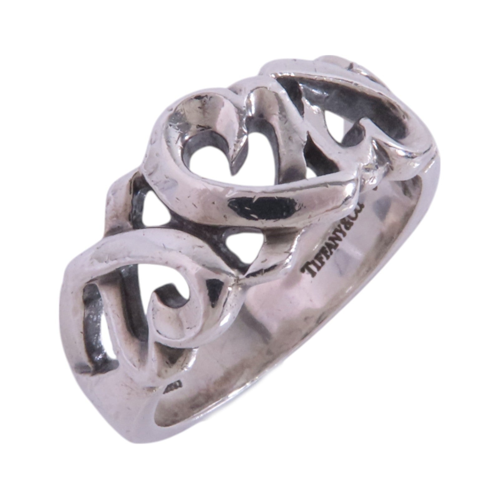 TIFFANY＆CO 925純銀Loving Heart Silver Ring戒指US#7.5