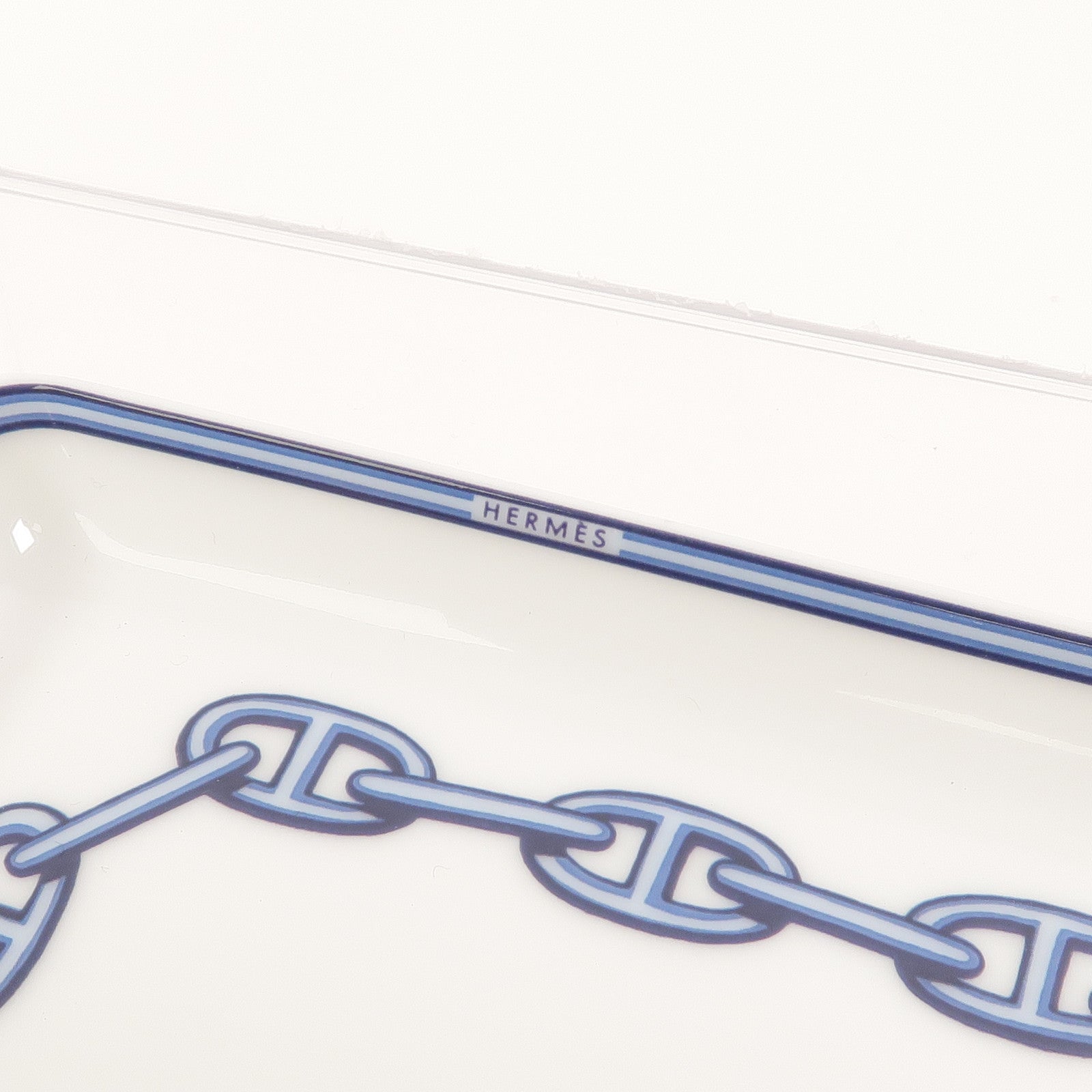 HERMES 白瓷Chaine d'Ancre Square Plate碟