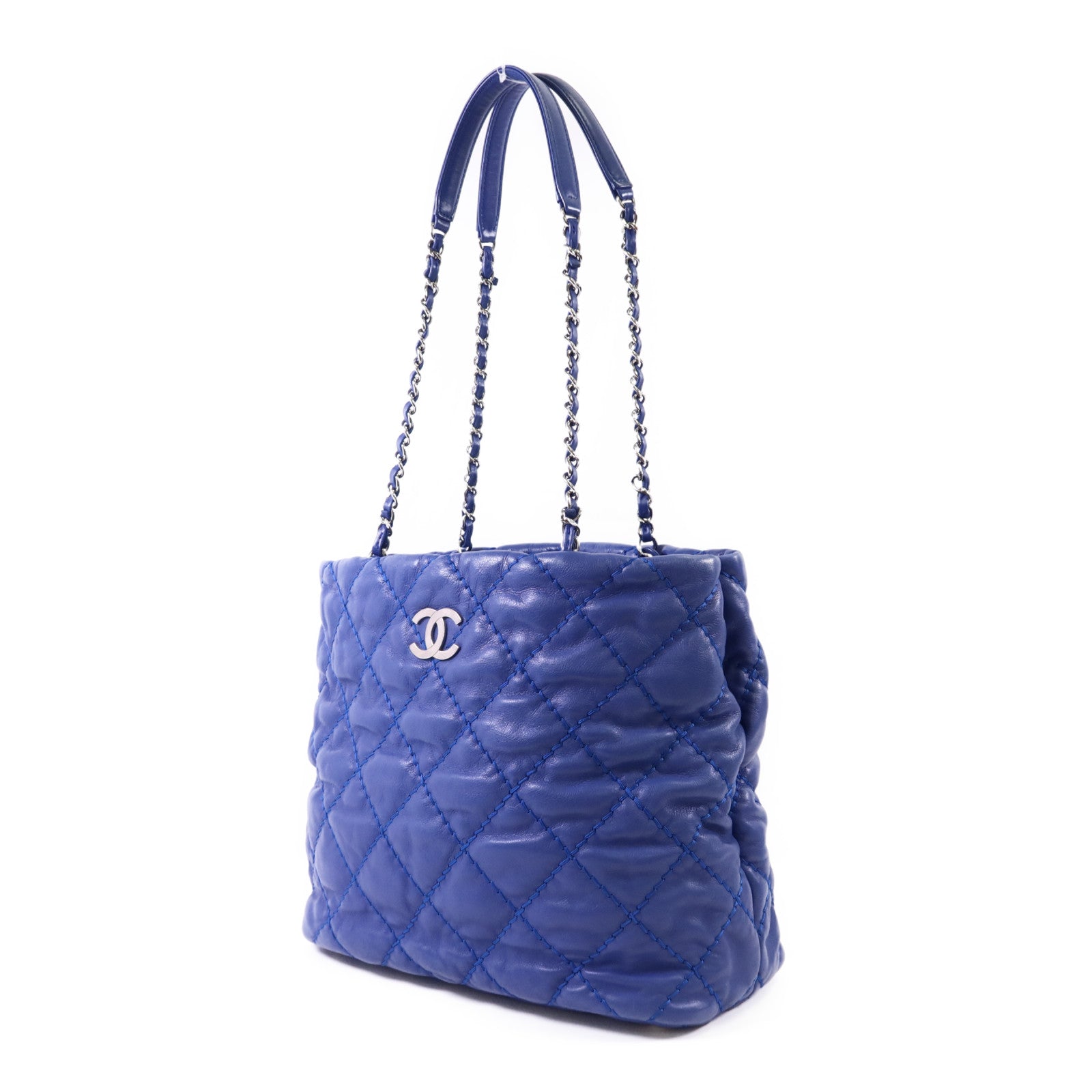 CHANEL 牛皮皮革Chain Shoulder Bag銀扣鏈帶肩背袋