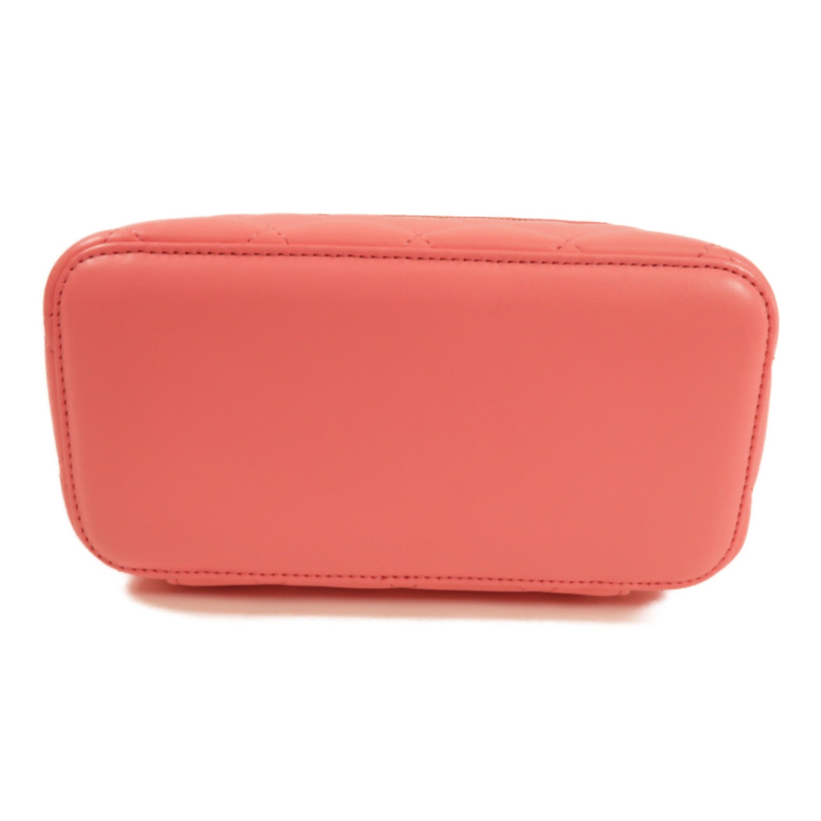 CHANEL CC GHW Vanity Case Shoulder Bag Lambskin Leather Pink