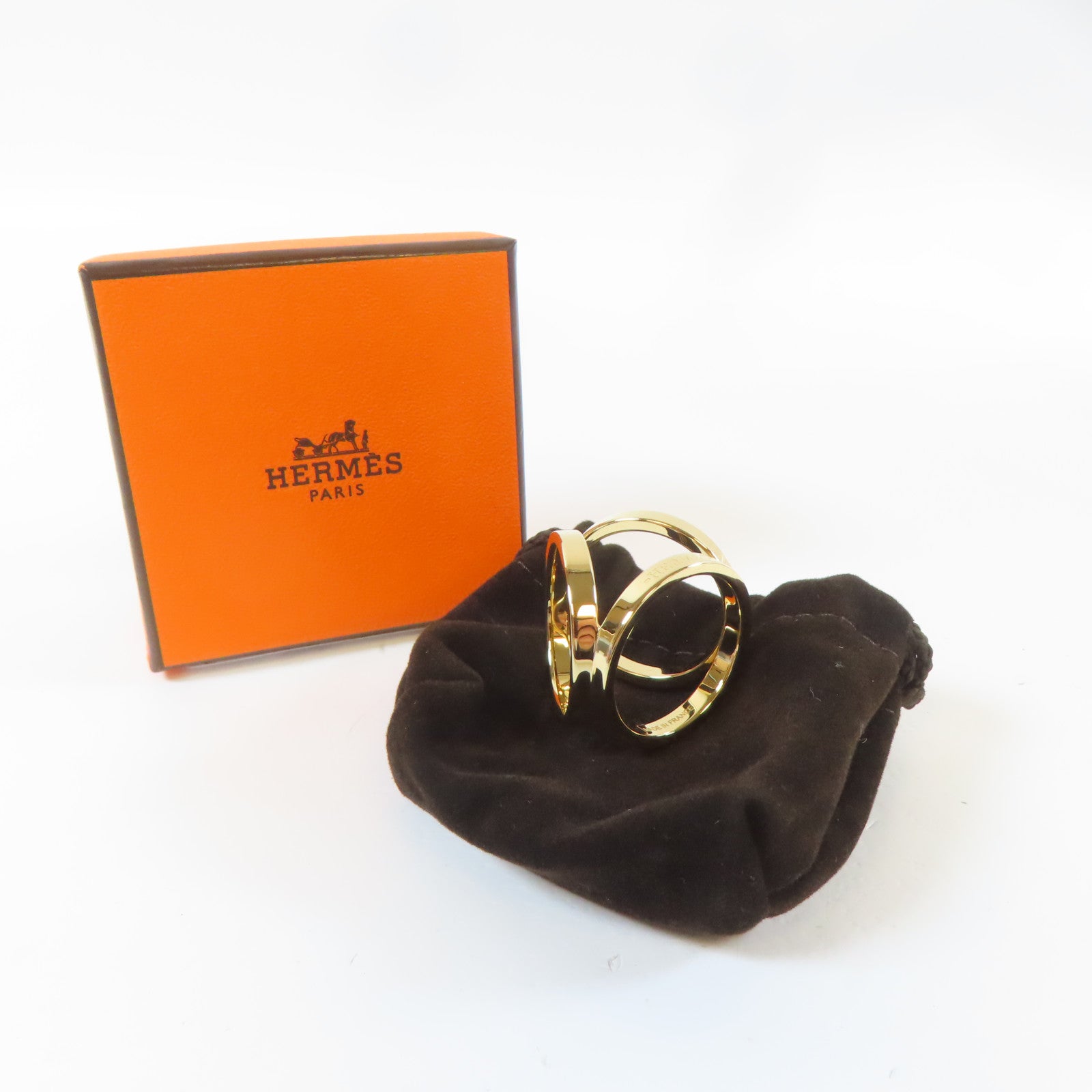HERMES 金屬Scarf Ring圍巾環金色