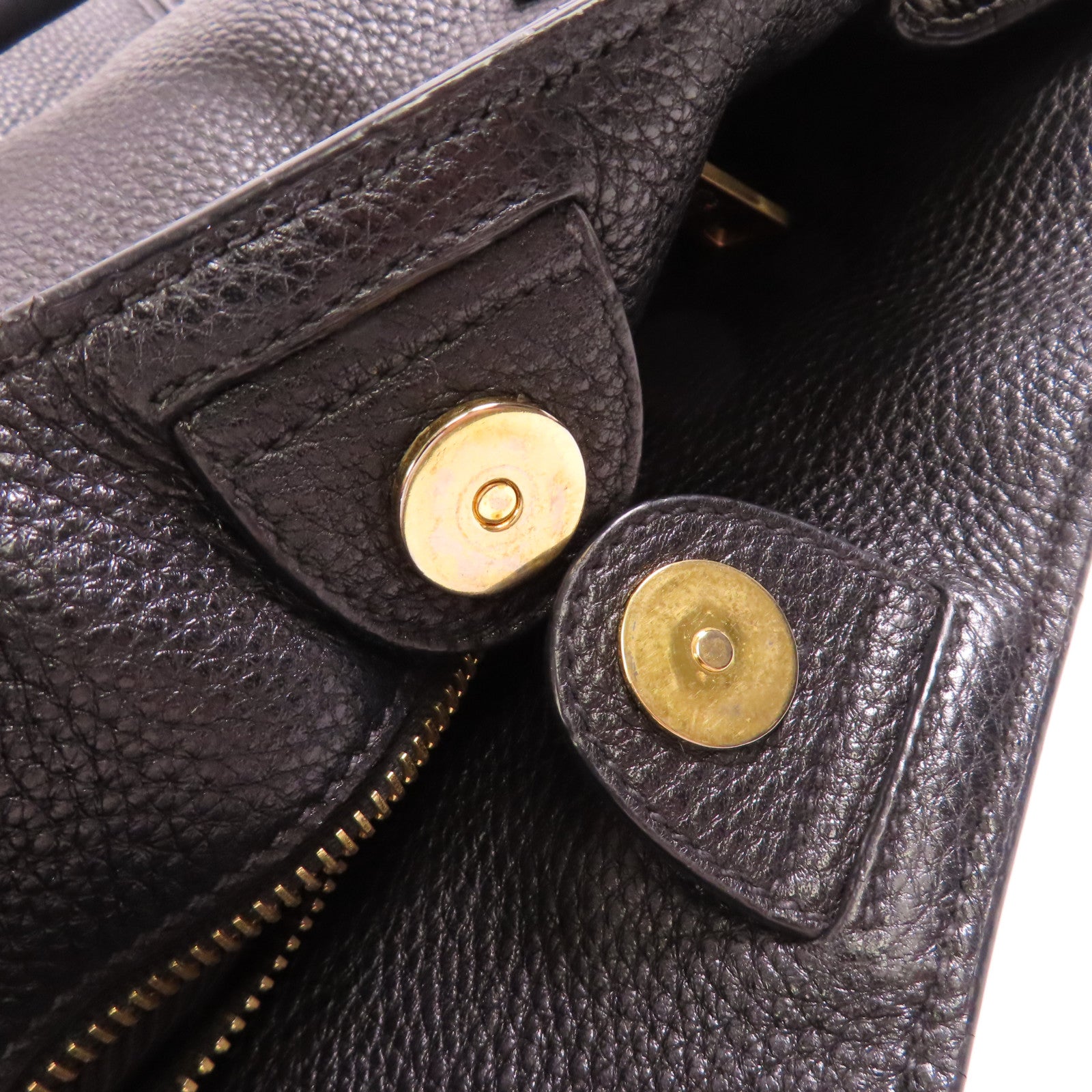 PRADA GHW Handbag Shoulder Bag Calfskin Leather Black