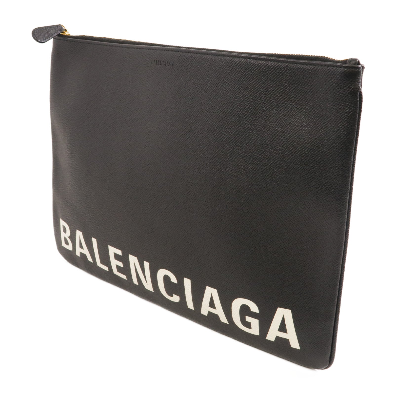 BALENCIAGA 牛皮皮革Clutch Bag金扣手拿包黑色