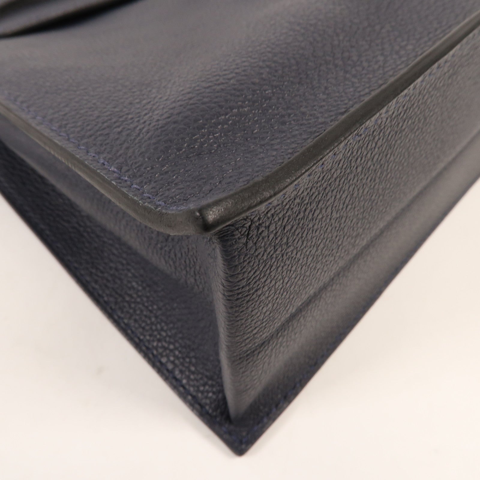HERMES Evercolor皮革Kelly Danse金扣肩背袋2Z Bleu Nuit