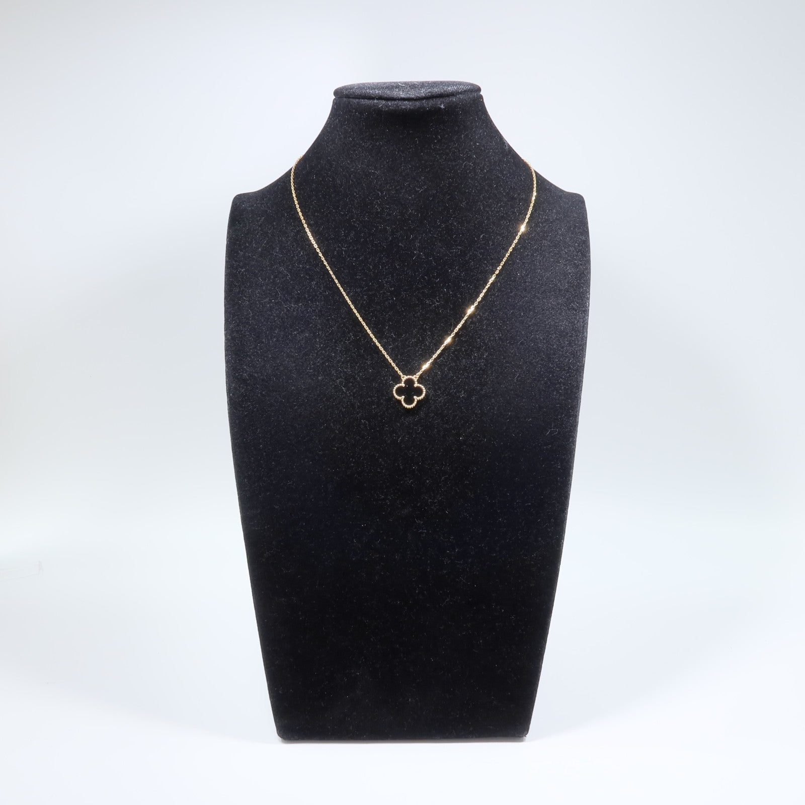 Van Cleef & Arpels 18K黃金Vintage Alhambra Necklace黑瑪瑙項鍊