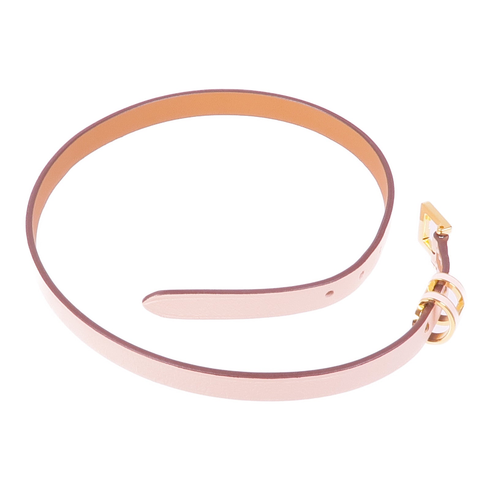 HERMES Swift皮革Pop H Double Tour金扣手帶Rose Eglantine