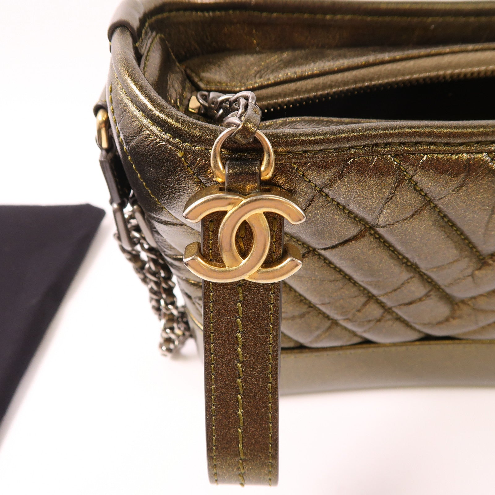 CHANEL 牛皮皮革Gabrielle Small鏈帶肩背袋