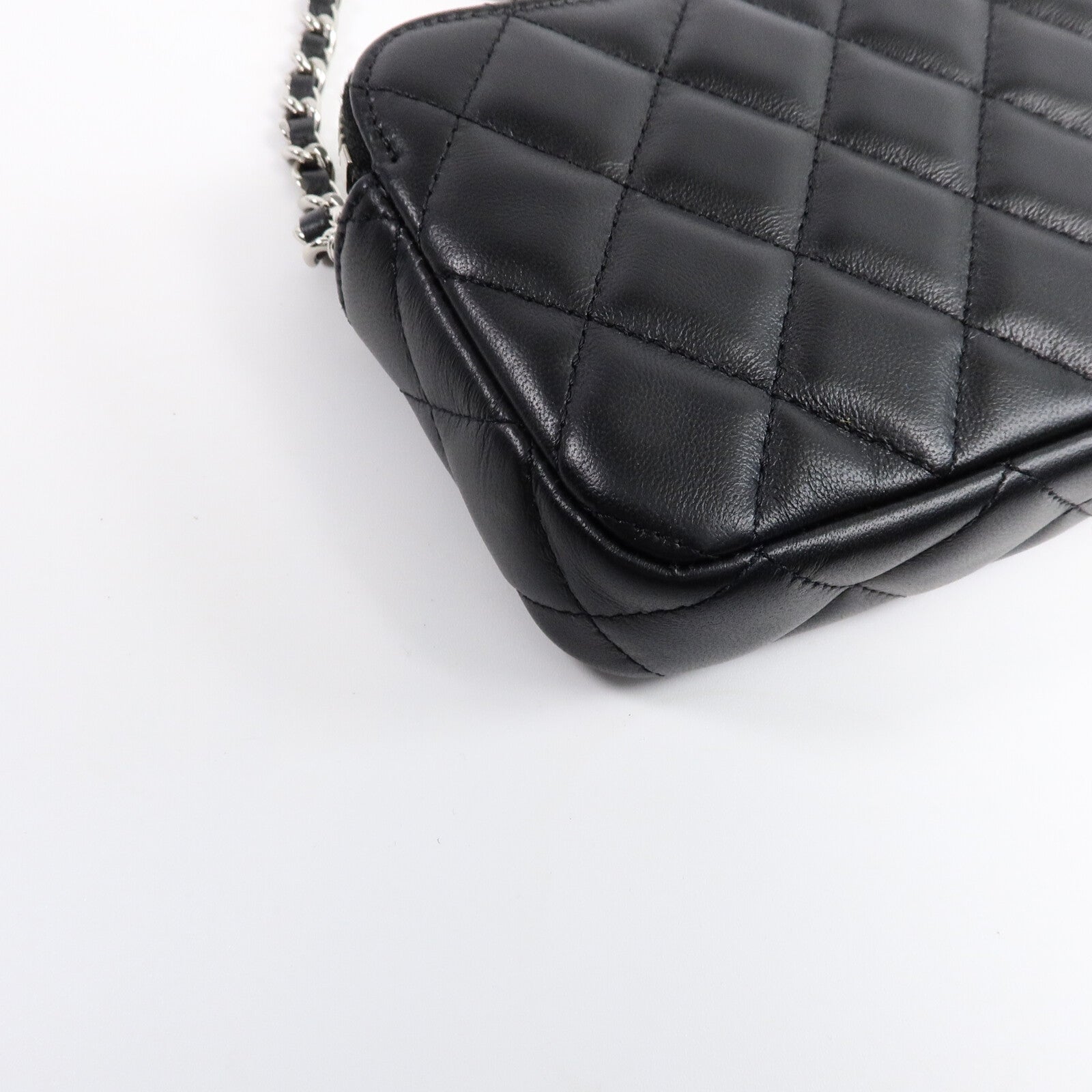 CHANEL 羊皮皮革Classic Double Zip Cluth鏈帶肩背袋