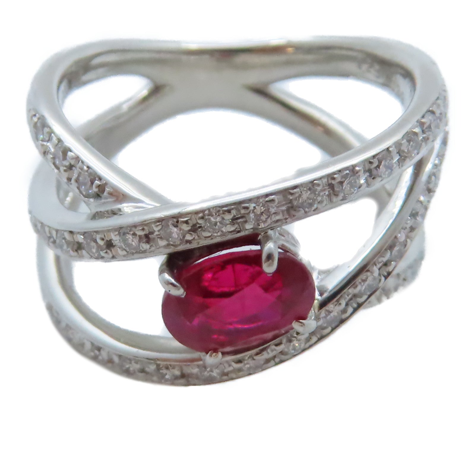JEWELRY PT900鉑金/1.25ct紅寶石/0.33ct鑽石Ruby Ring戒指US#5.75
