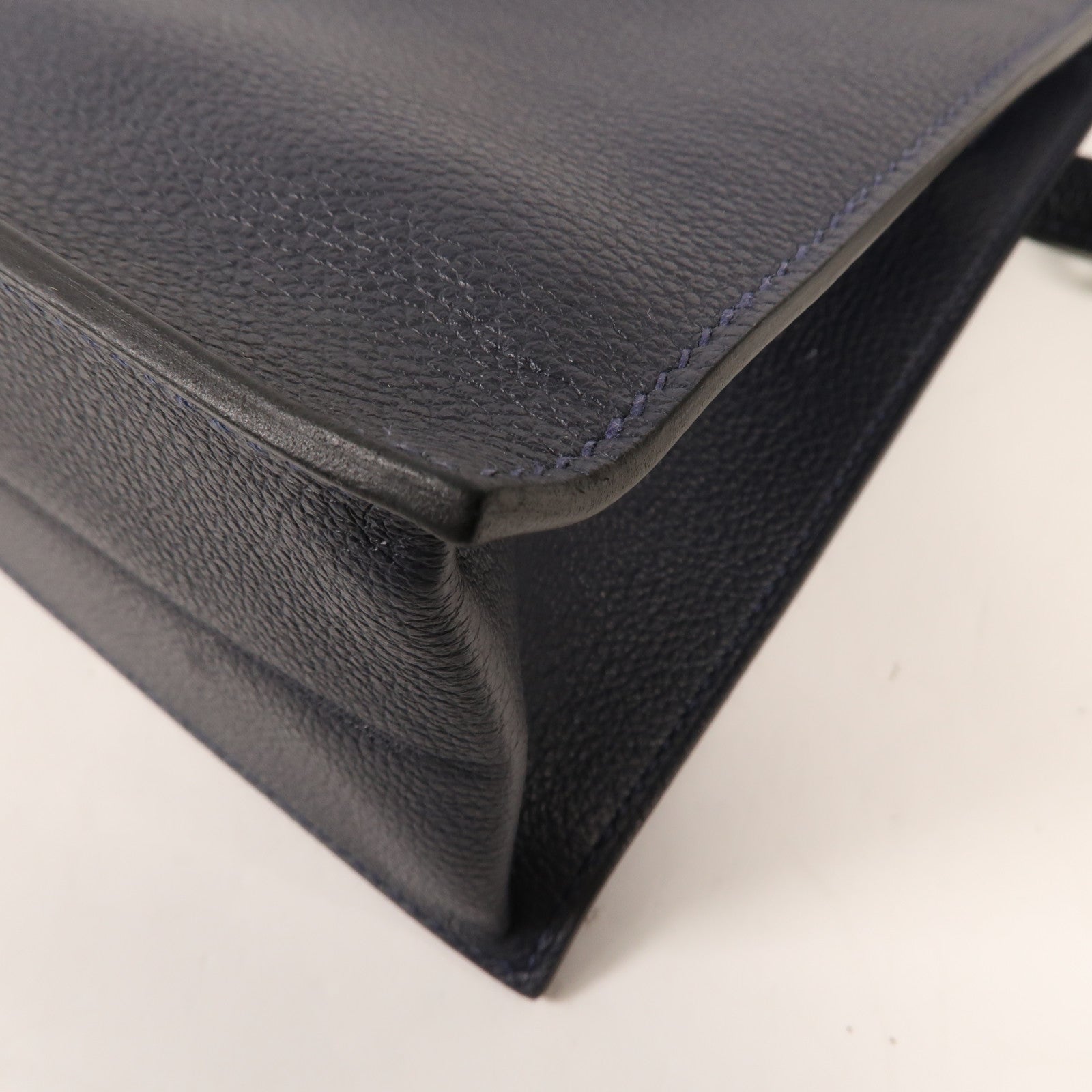 HERMES Evercolor皮革Kelly Danse金扣肩背袋2Z Bleu Nuit