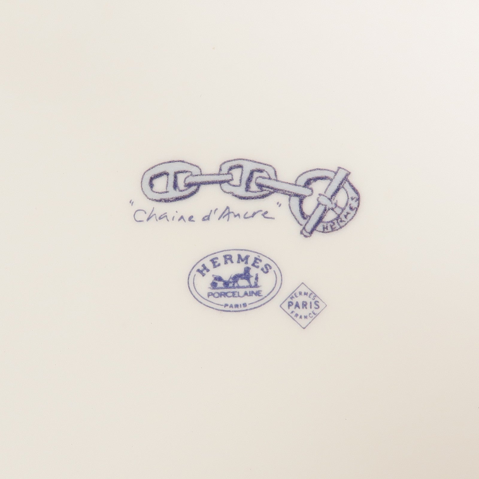 HERMES 白瓷Chaine d'Ancre Square Plate碟