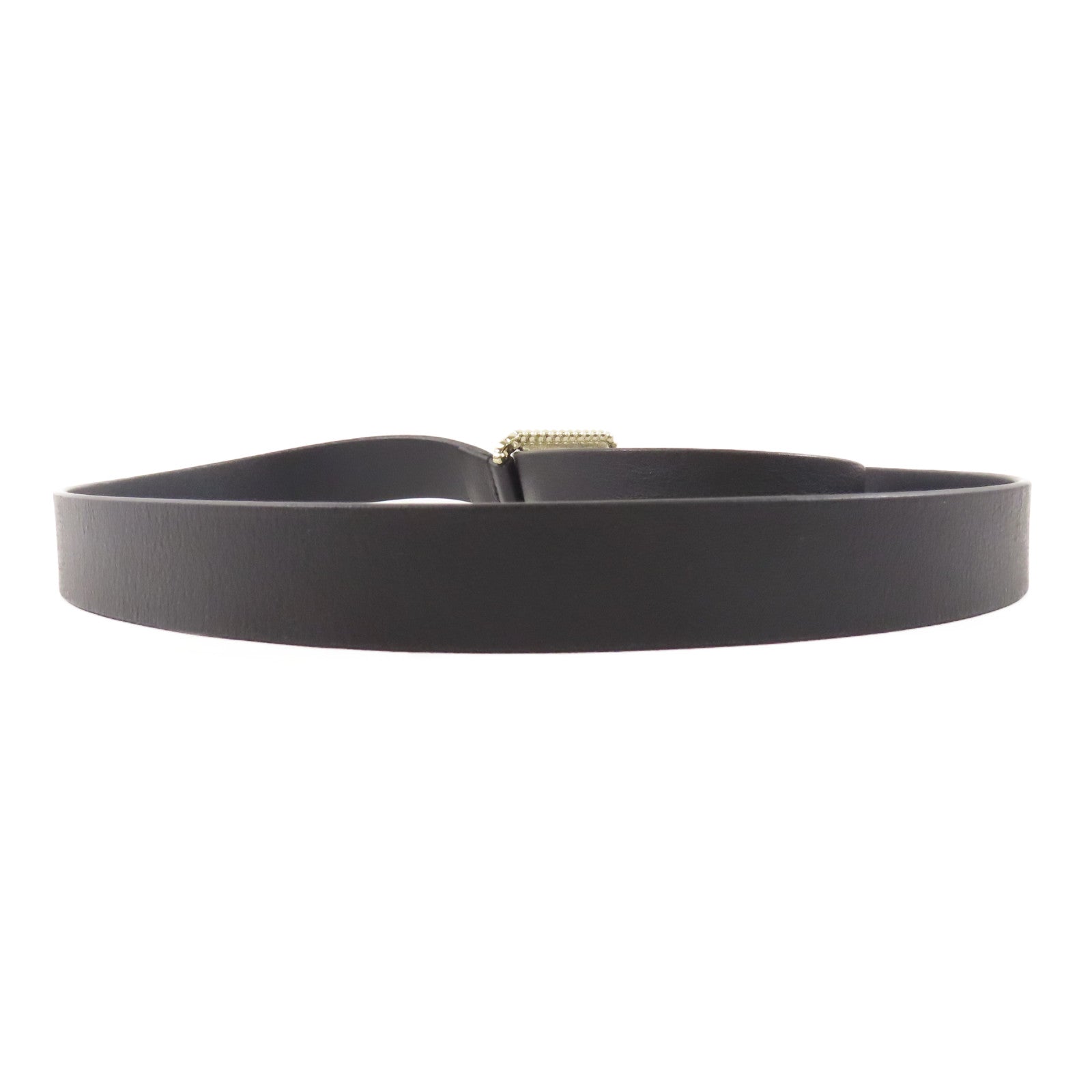 CHANEL 牛皮皮革Belt 85cm銀扣皮帶