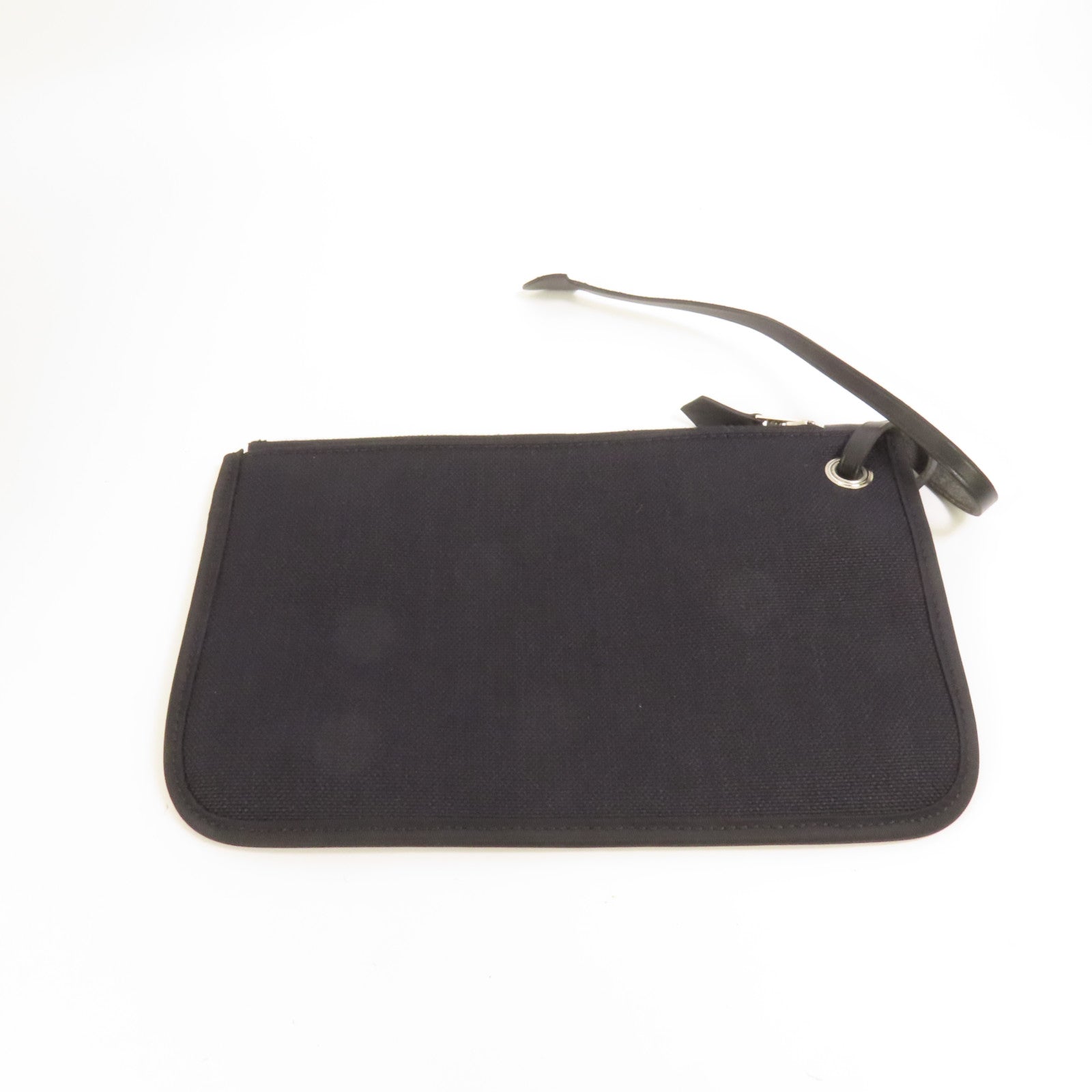 HERMES 帆布Herbag PM銀扣手挽肩背兩用袋Noir