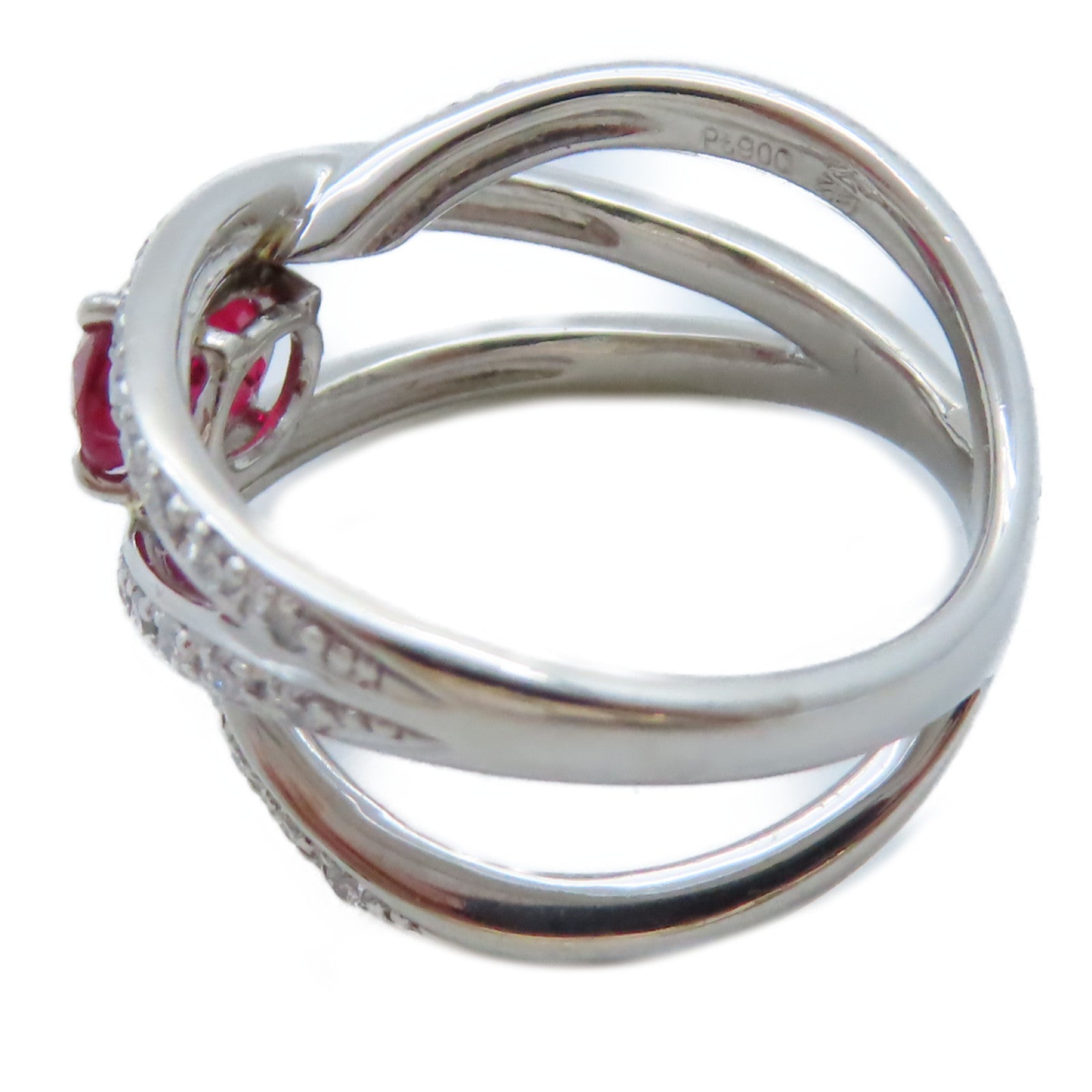 JEWELRY PT900鉑金/1.25ct紅寶石/0.33ct鑽石Ruby Ring戒指US#5.75