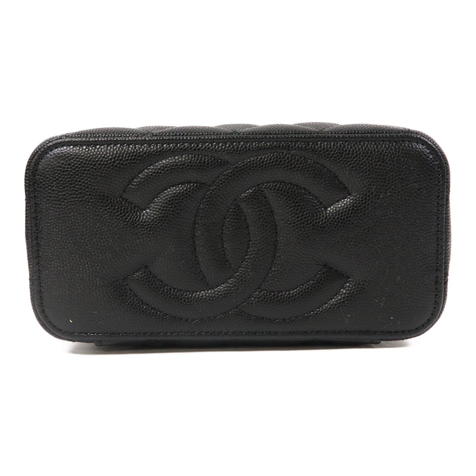 CHANEL 【激減優惠】菱格Caviar皮革 Small Vanity Case金扣鏈帶肩背袋黑色