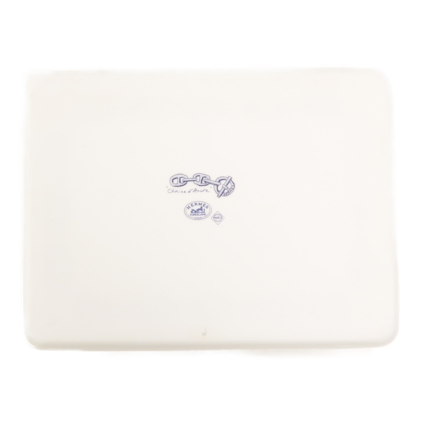 HERMES 白瓷Chaine d'Ancre Square Plate碟