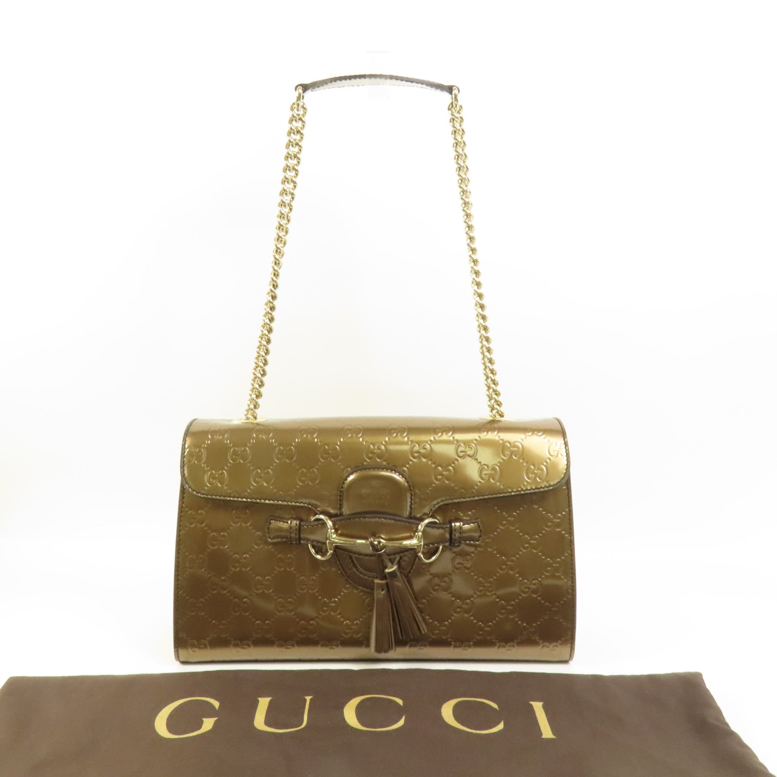 GUCCI 漆皮皮革Emily肩背袋