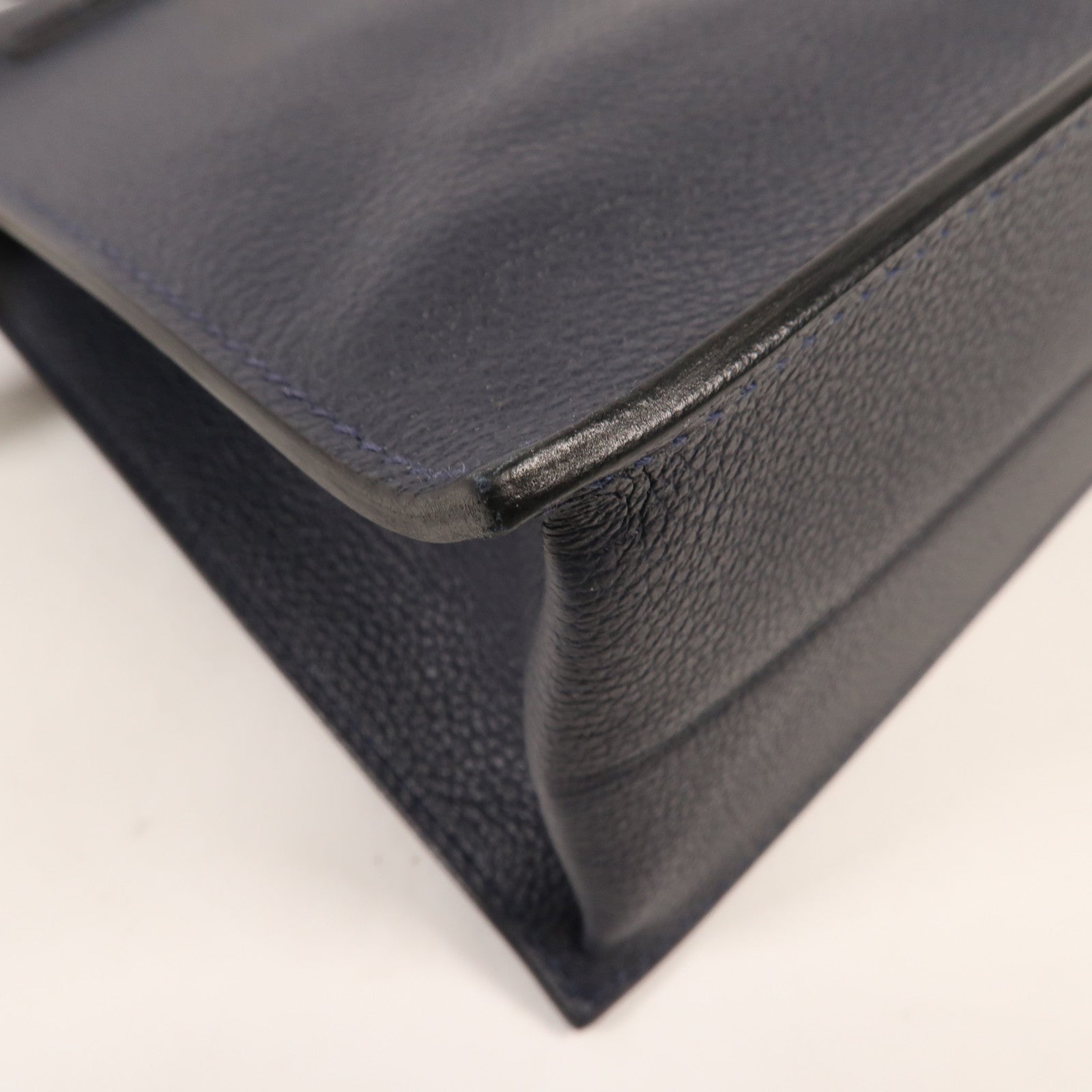 HERMES Evercolor皮革Kelly Danse金扣肩背袋2Z Bleu Nuit