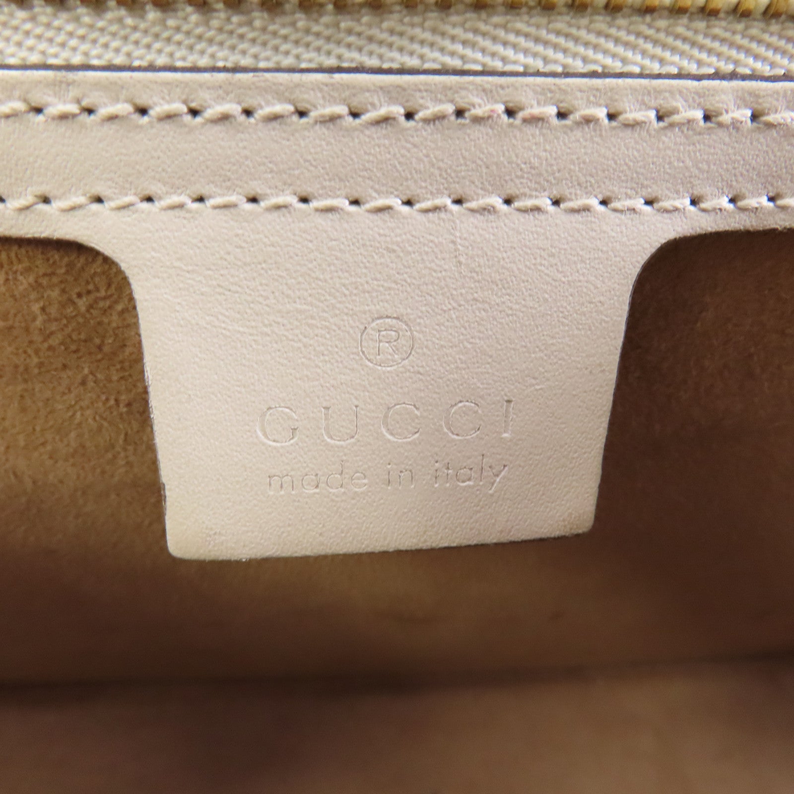 GUCCI 牛皮皮革Sylvie金扣手挽肩背兩用袋白色