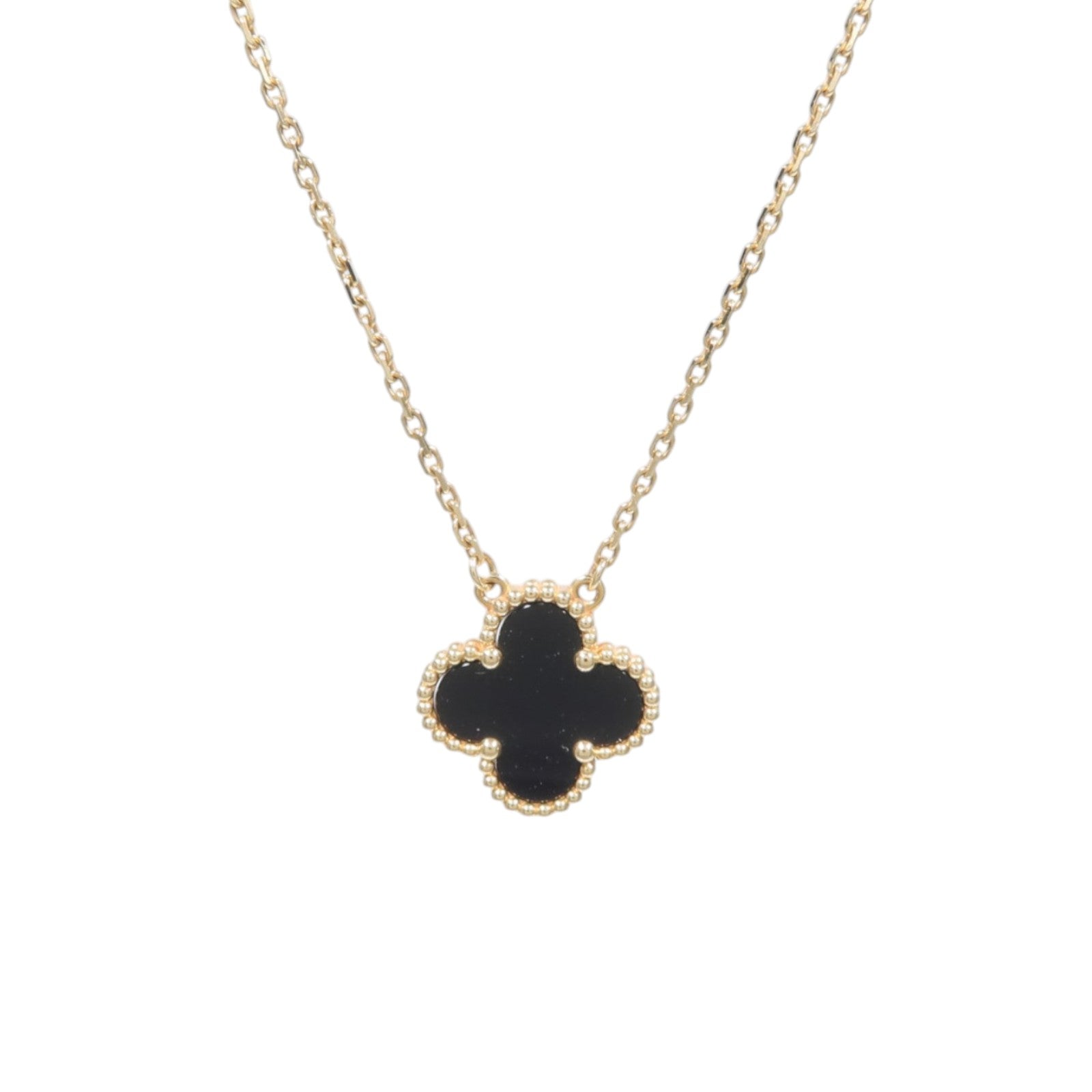 Van Cleef & Arpels 18K黃金Vintage Alhambra Necklace黑瑪瑙項鍊