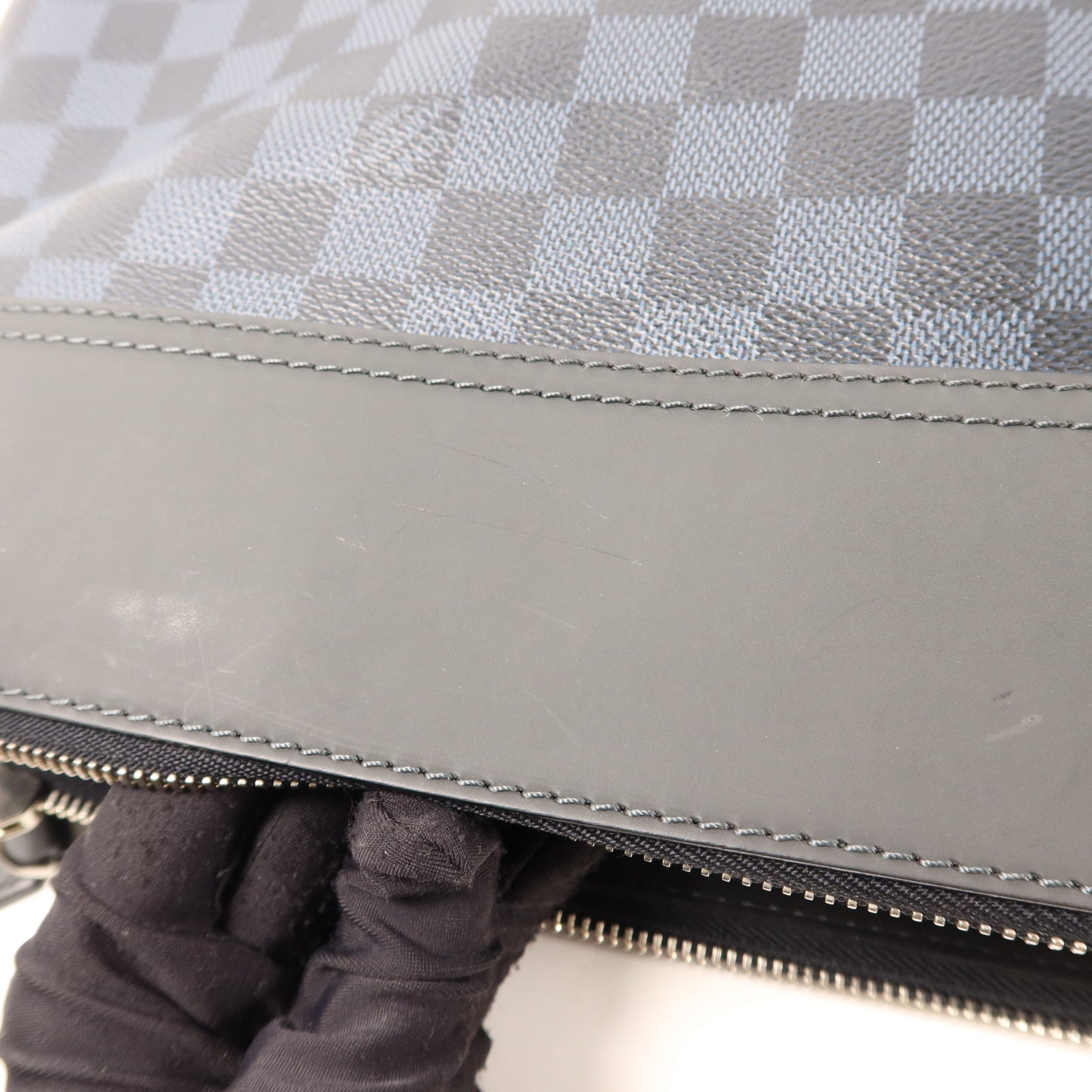 LOUIS VUITTON Damier Cobalt Greenwich Messenger Bag銀扣肩背袋