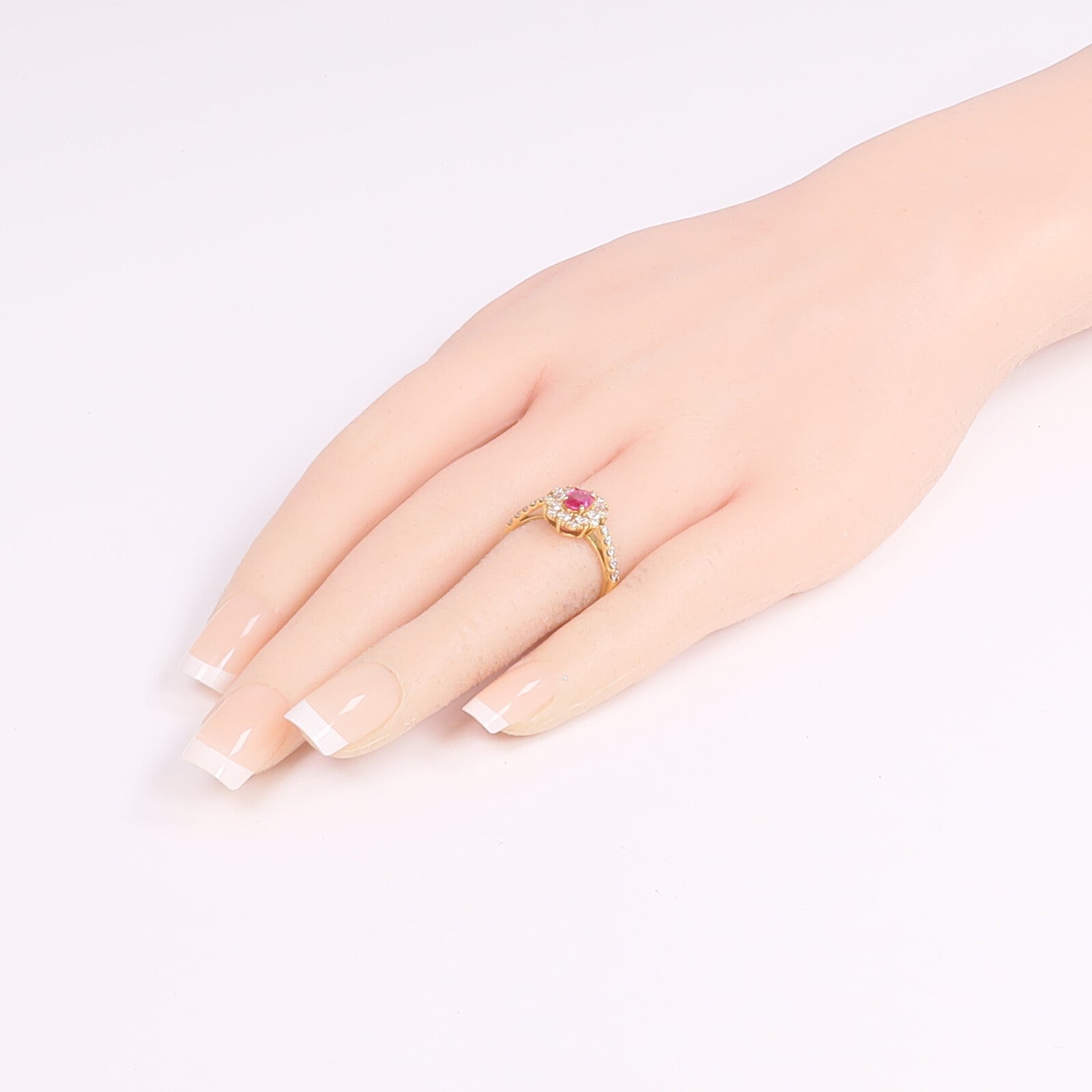 JEWELRY 18K黃金Ruby Diamond Ring紅寶石/鑽石戒指US#6