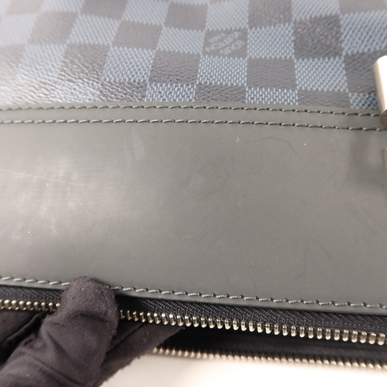 LOUIS VUITTON Damier Cobalt Greenwich Messenger Bag銀扣肩背袋
