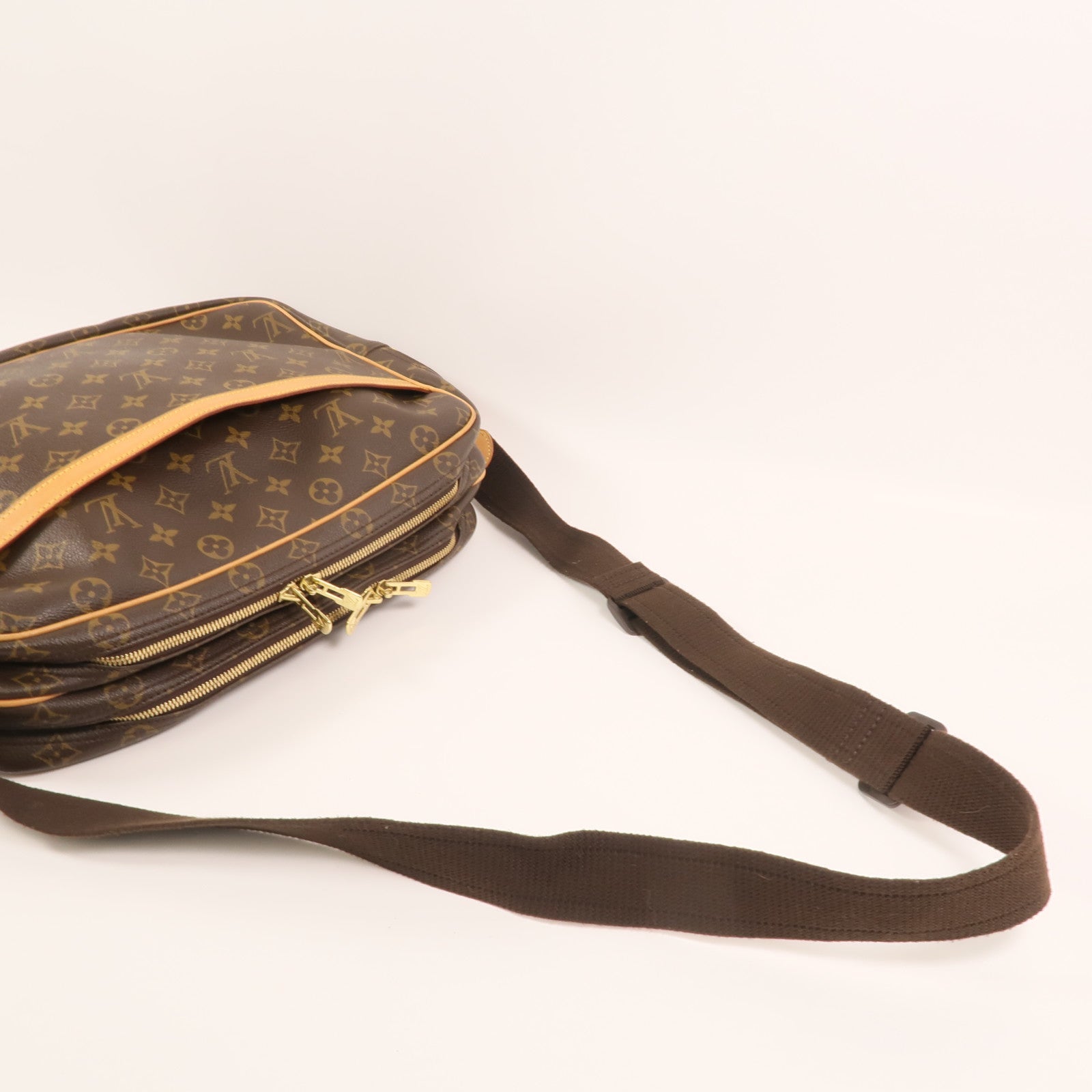 LOUIS VUITTON Monogram Reporter GM金扣肩背袋