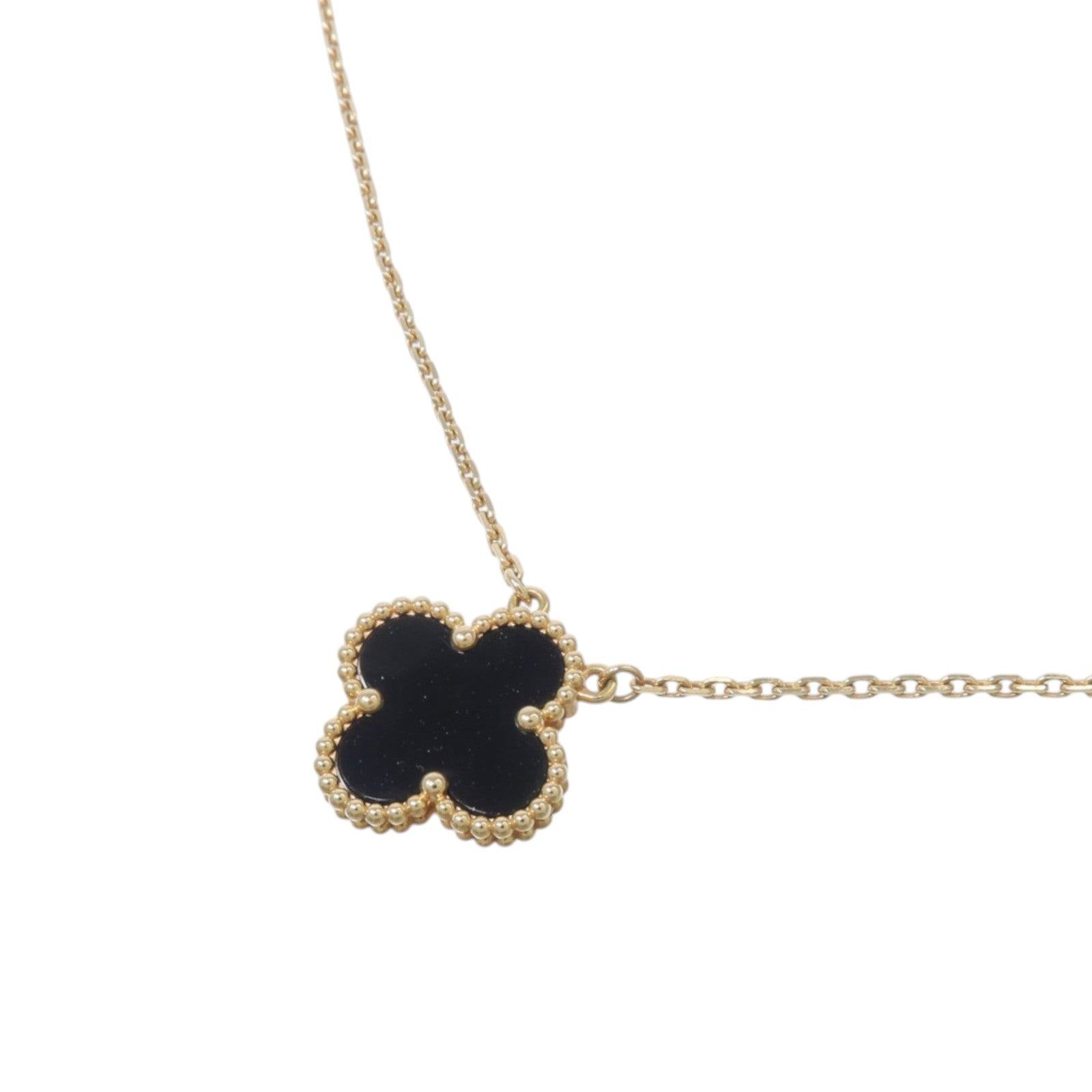 Van Cleef & Arpels 18K黃金Vintage Alhambra Necklace黑瑪瑙項鍊