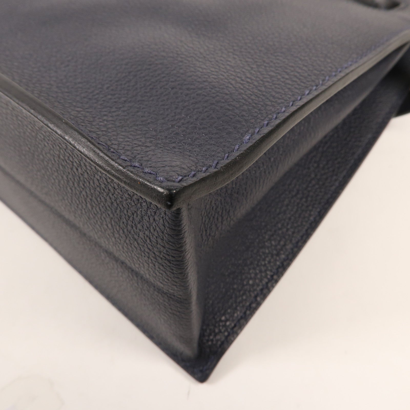 HERMES Evercolor皮革Kelly Danse金扣肩背袋2Z Bleu Nuit
