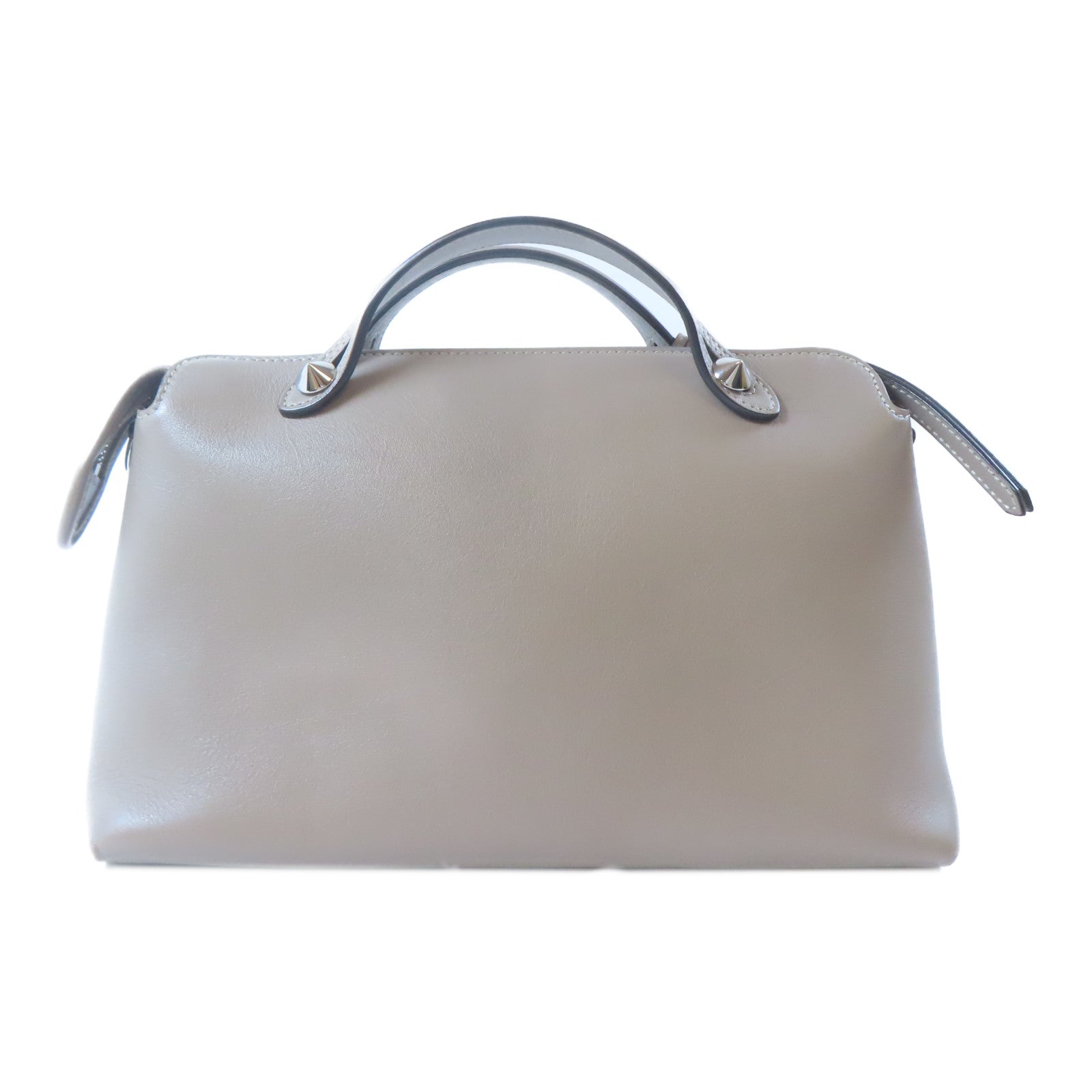 FENDI 牛皮皮革By The Way銀扣手挽肩背兩用袋灰色