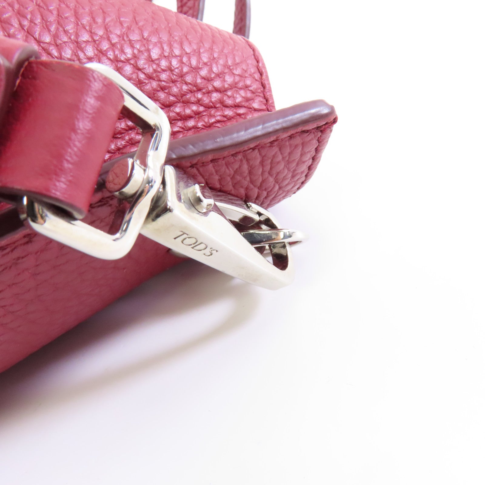 TOD’S 牛皮皮革2way Shoulder Bag銀扣手挽肩背兩用袋紅色