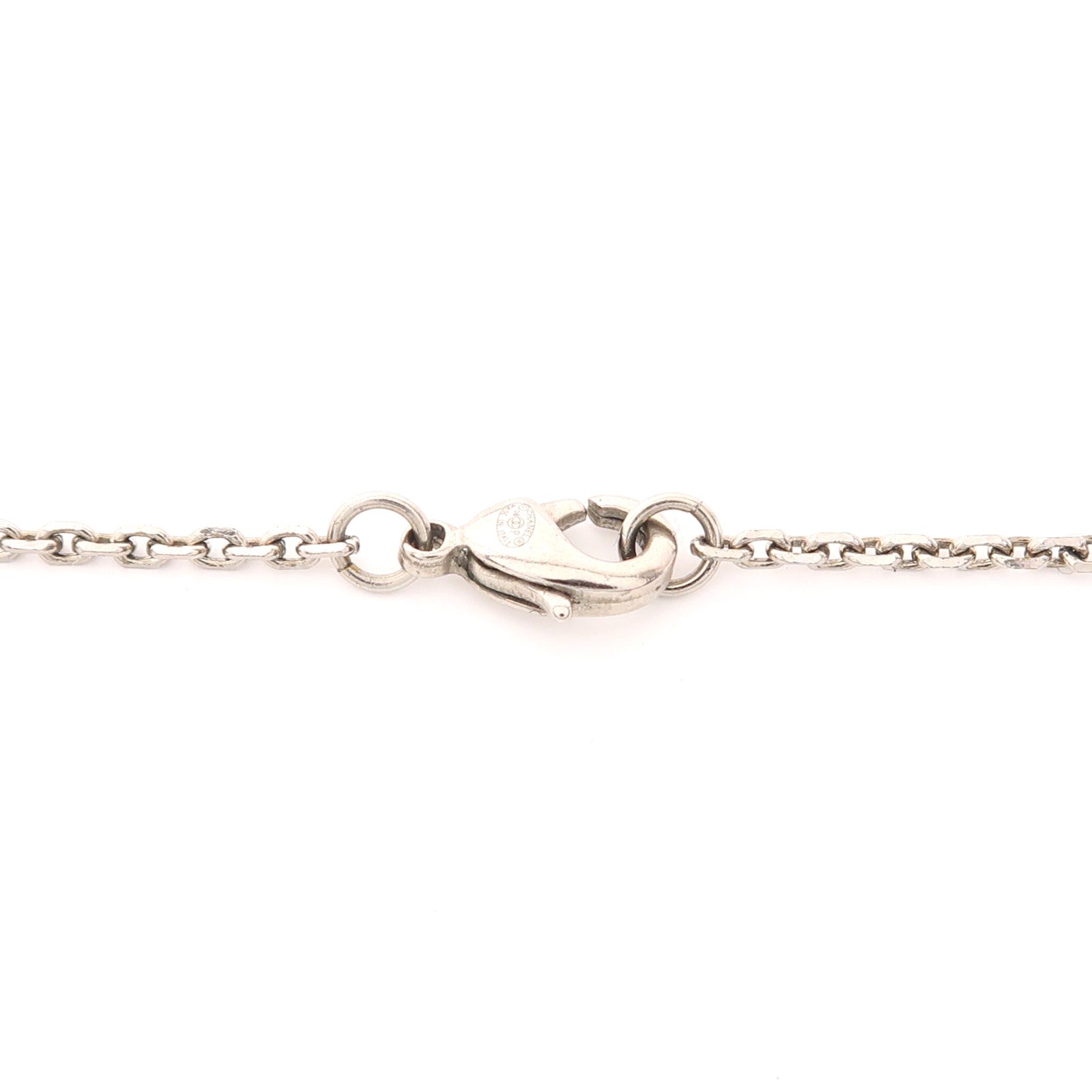 CHANEL CC Necklace Metal Silver