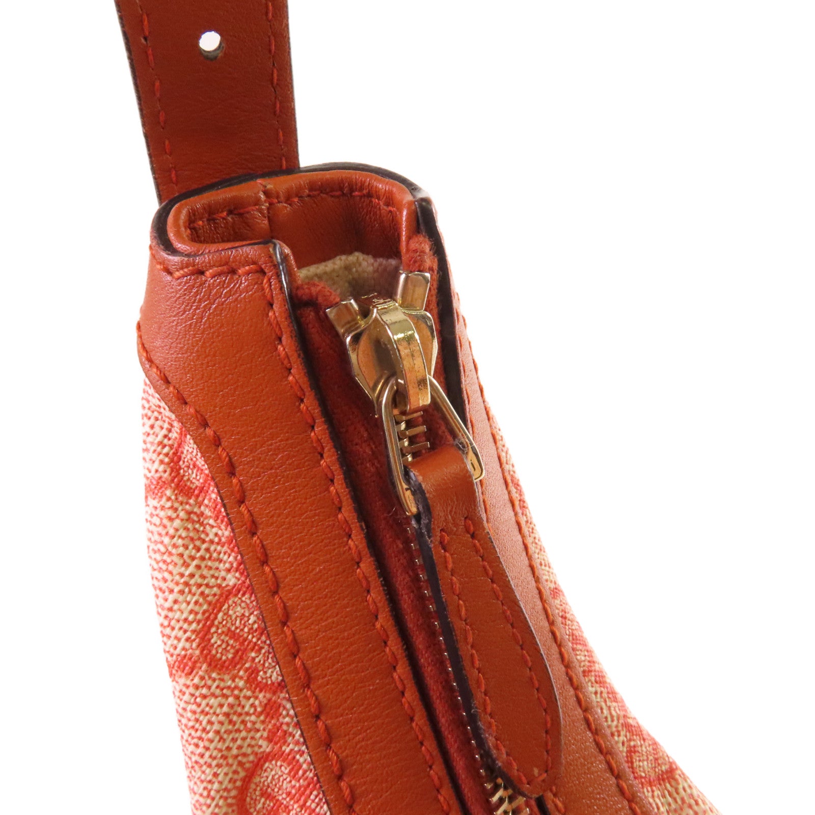 GUCCI 【激減優惠】塗層帆布Shoulder Bag金扣肩背袋橙色