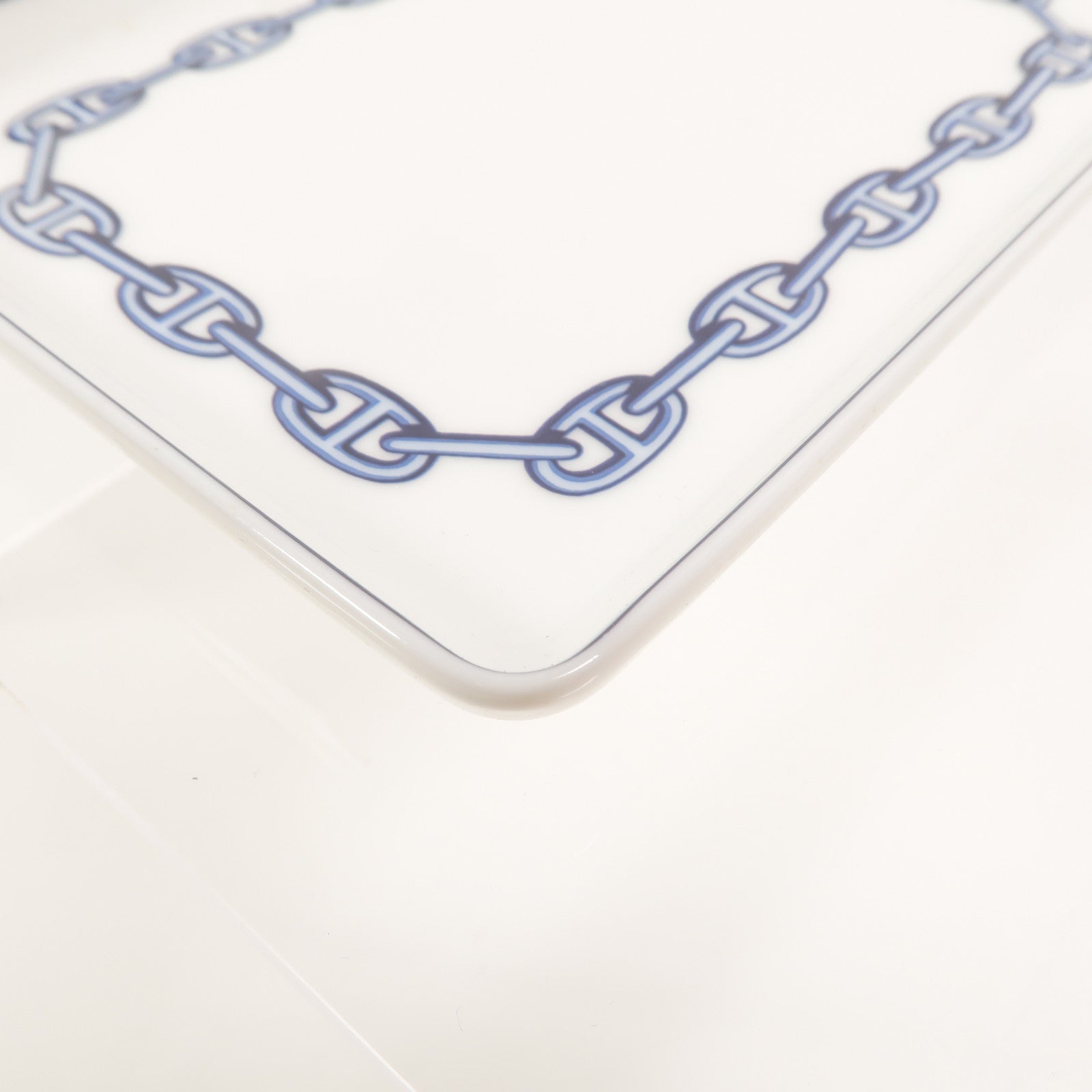 HERMES 白瓷Chaine d'Ancre Square Plate碟