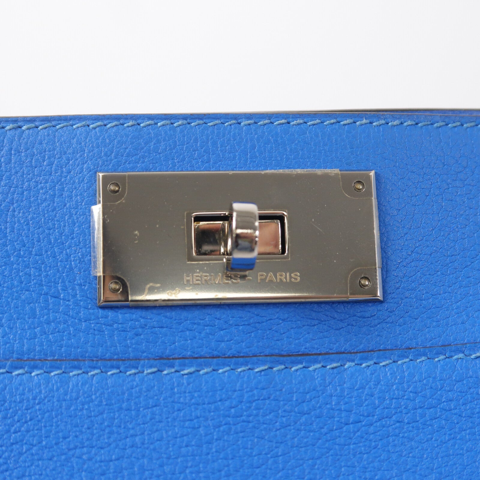 HERMES Evercolor皮革Toolbox 26手挽肩背兩用袋Blue Hydra