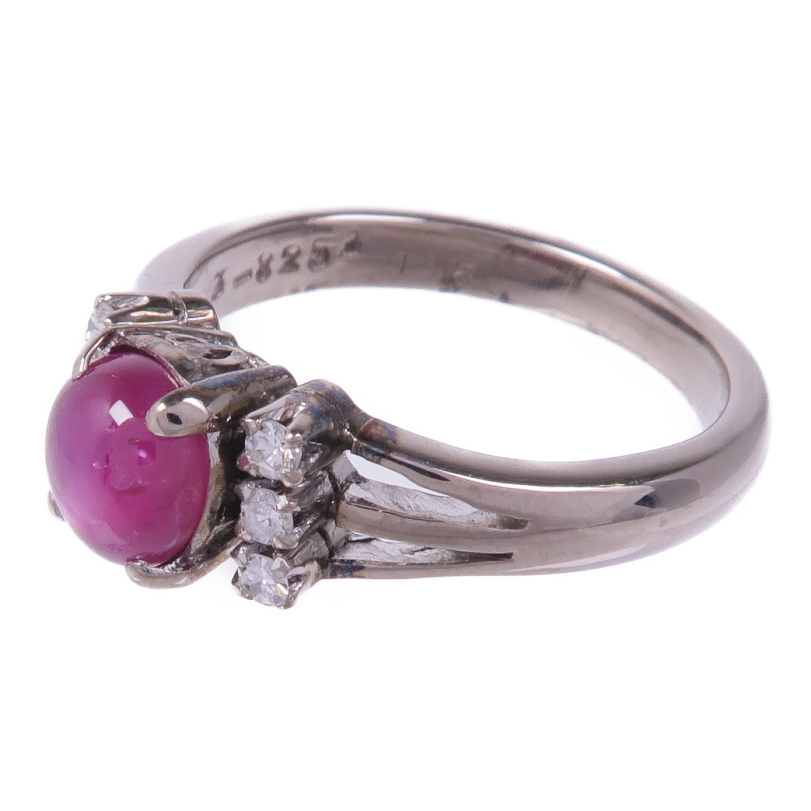 JEWELRY 18K白金Ruby Diamond Ring紅寶石/鑽石戒指US#6.5