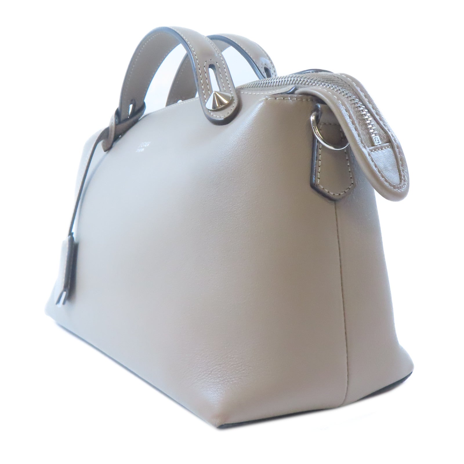 FENDI 牛皮皮革By The Way銀扣手挽肩背兩用袋灰色
