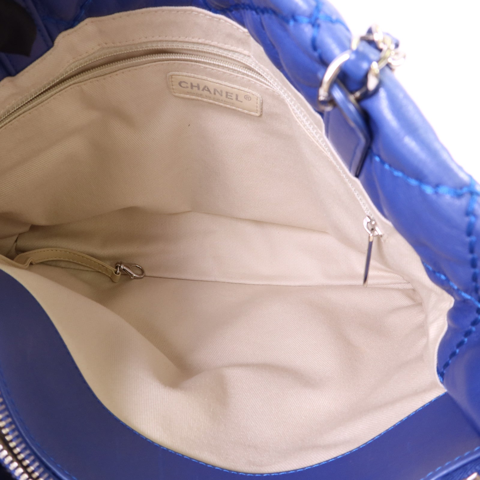 CHANEL 牛皮皮革Chain Shoulder Bag銀扣鏈帶肩背袋