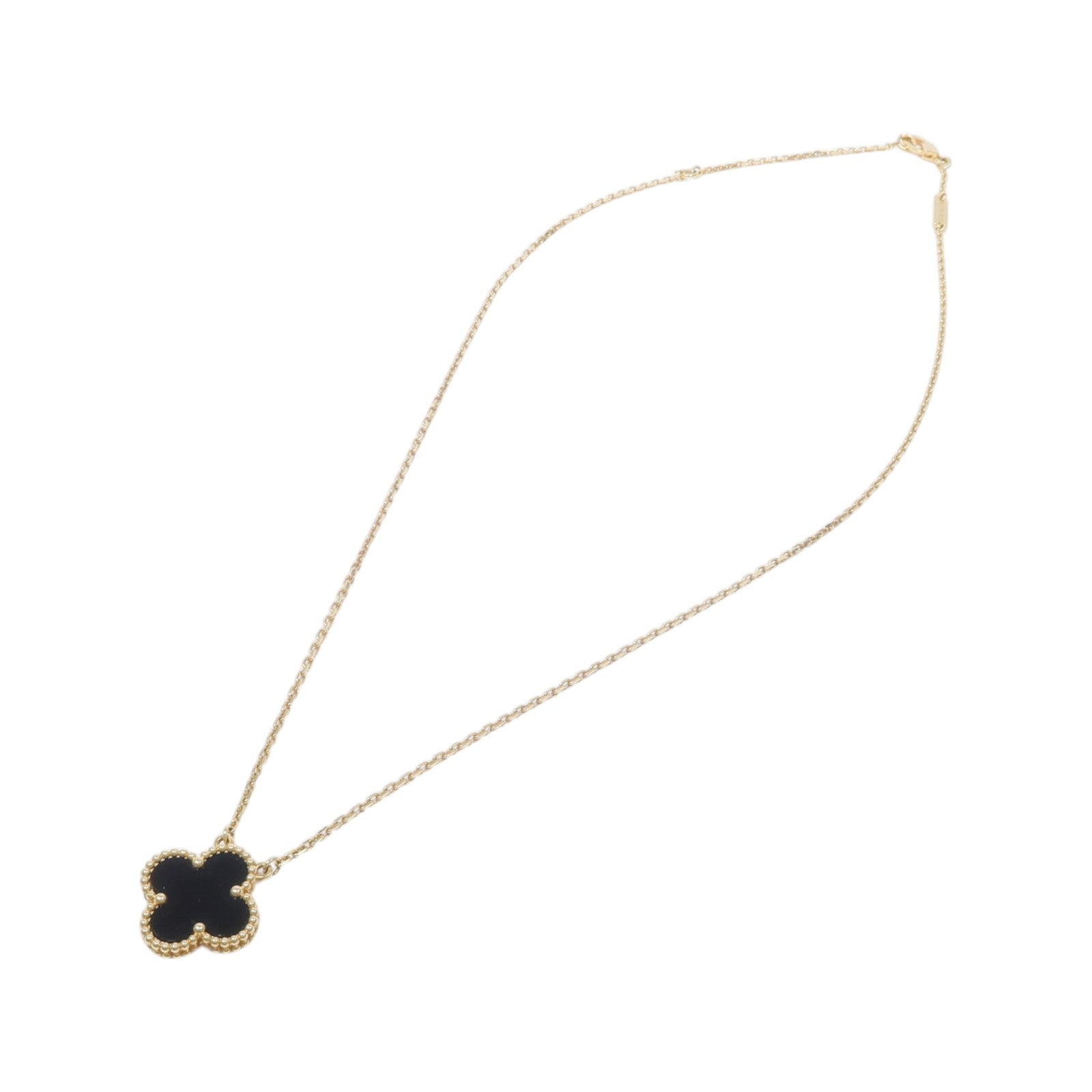 Van Cleef & Arpels 18K黃金Vintage Alhambra Necklace黑瑪瑙項鍊