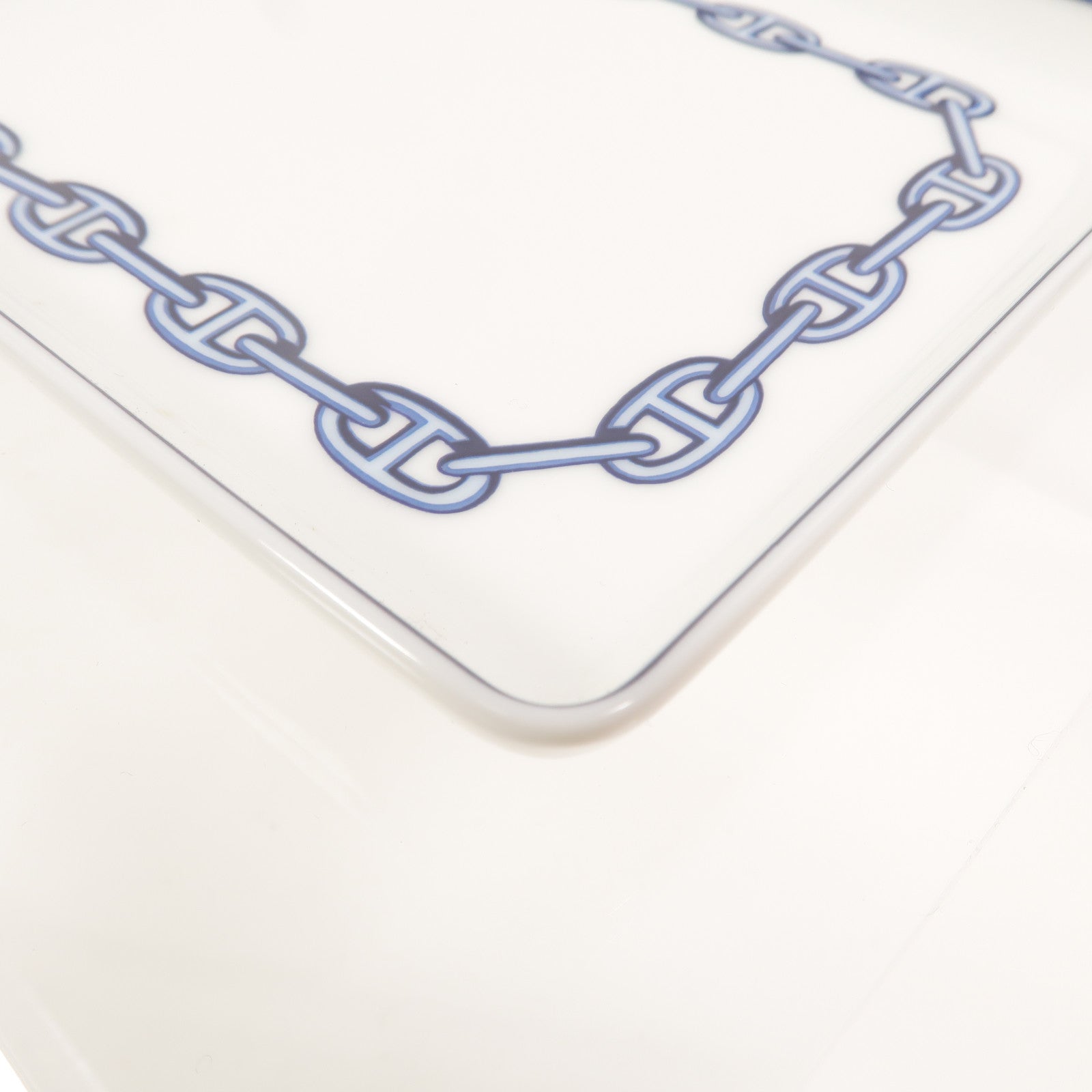 HERMES 白瓷Chaine d'Ancre Square Plate碟